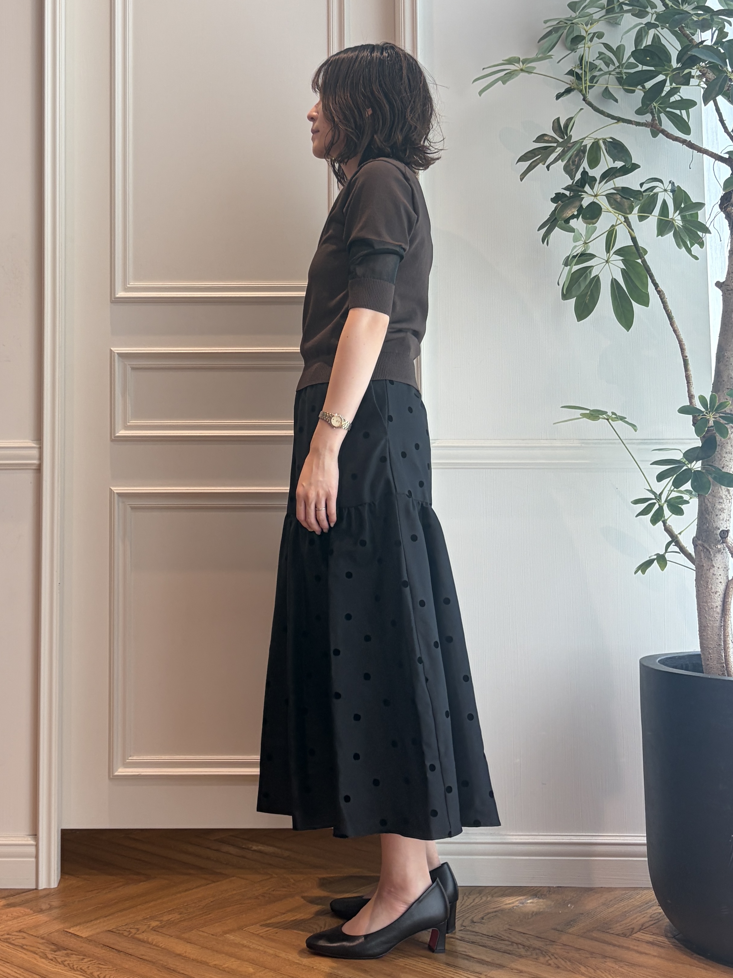 nakaoさんの「DRESSTERIOR｜【otonaMUSE5月号掲載】アーチフィットレザーパンプス」を使ったコーディネート