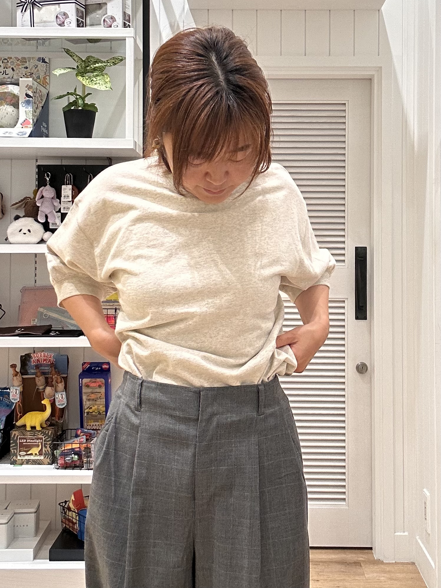 Aiさんの「Dessin｜【洗える/XS-L】バックヘンリーミニ裏毛 5分袖」を使ったコーディネート
