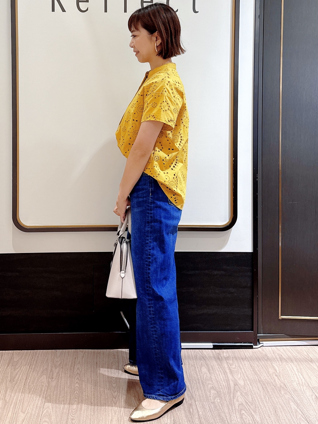nekoさんの「Reflect｜【通勤◎】カットワーク刺繍レース シャツブラウス」を使ったコーディネート