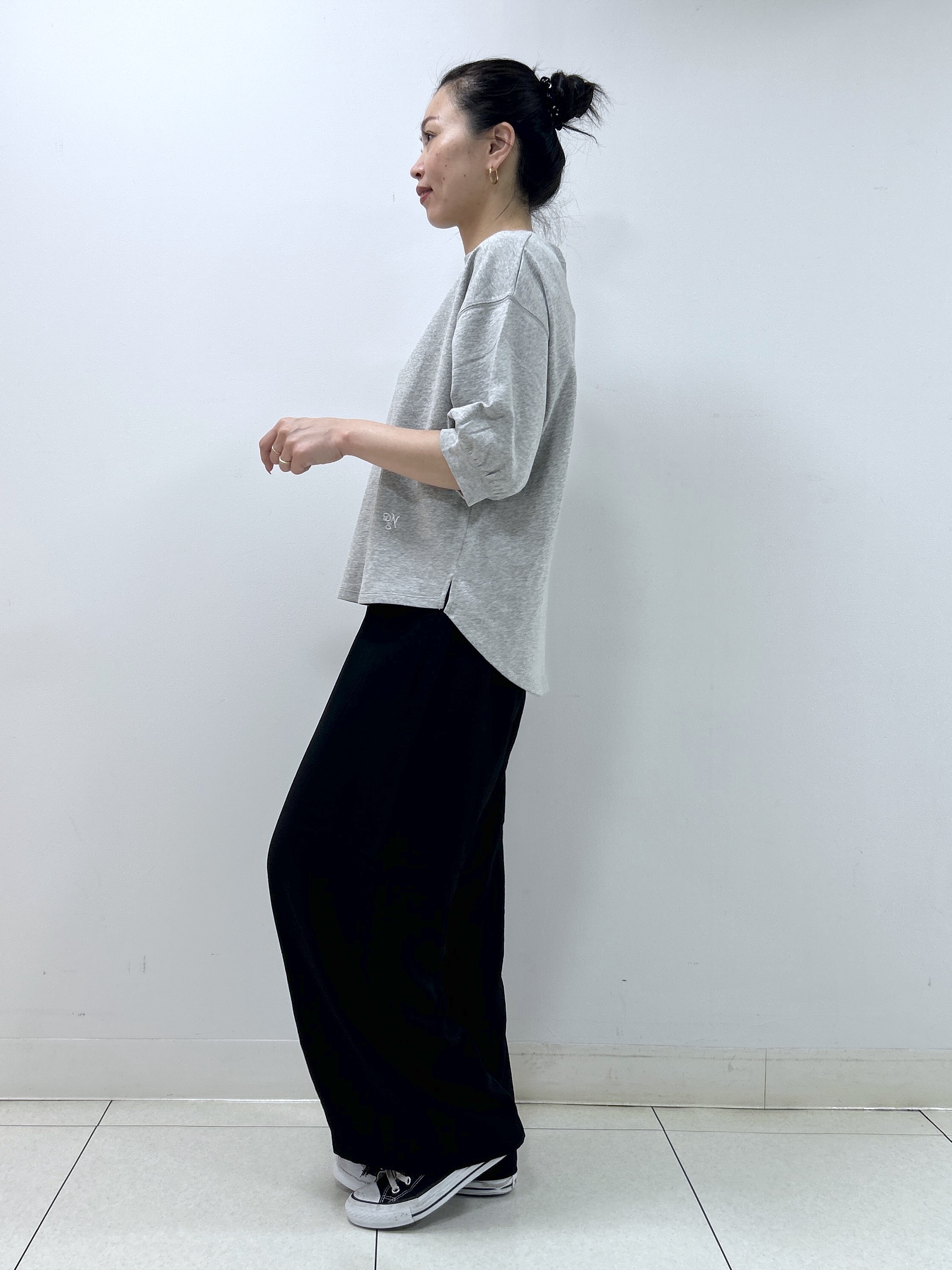 Kaiさんの「Dessin｜【高レビュー/洗える/XS-L】バックヘンリーミニ裏毛 5分袖」を使ったコーディネート