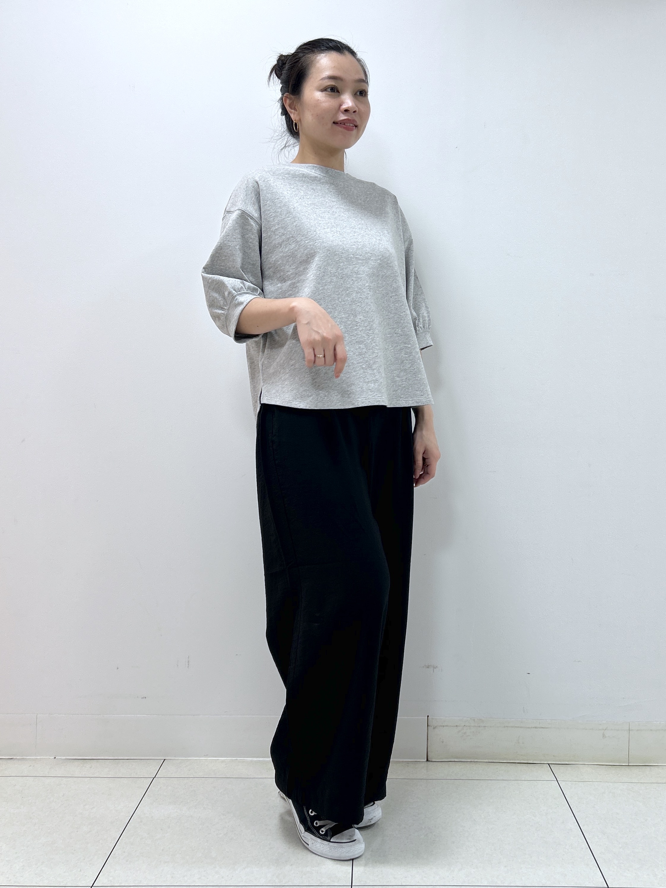 Kaiさんの「Dessin｜【高レビュー/洗える/XS-L】バックヘンリーミニ裏毛 5分袖」を使ったコーディネート
