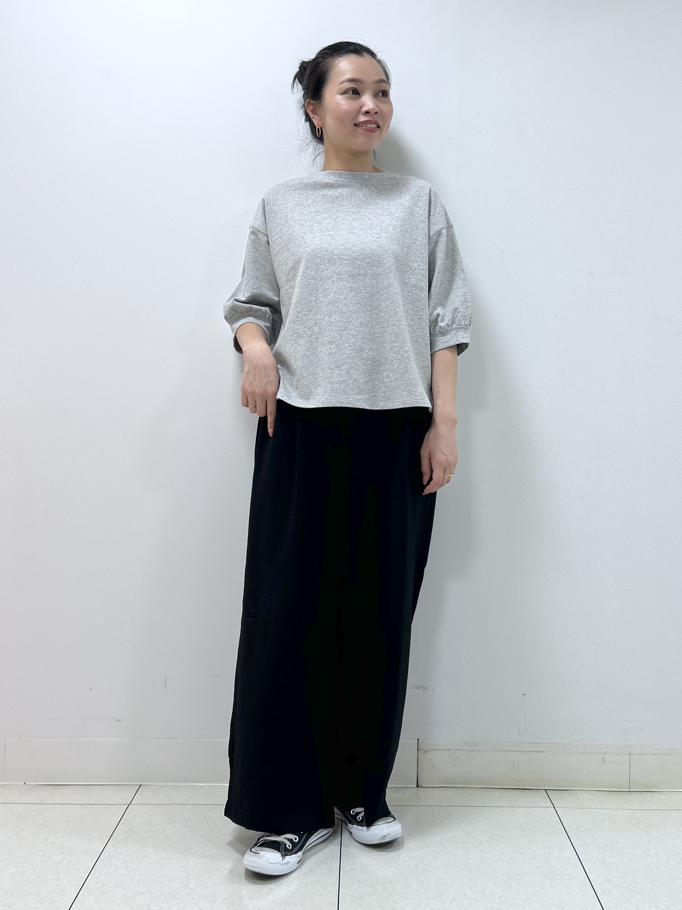 Kaiさんの「Dessin｜【高レビュー/洗える/XS-L】バックヘンリーミニ裏毛 5分袖」を使ったコーディネート