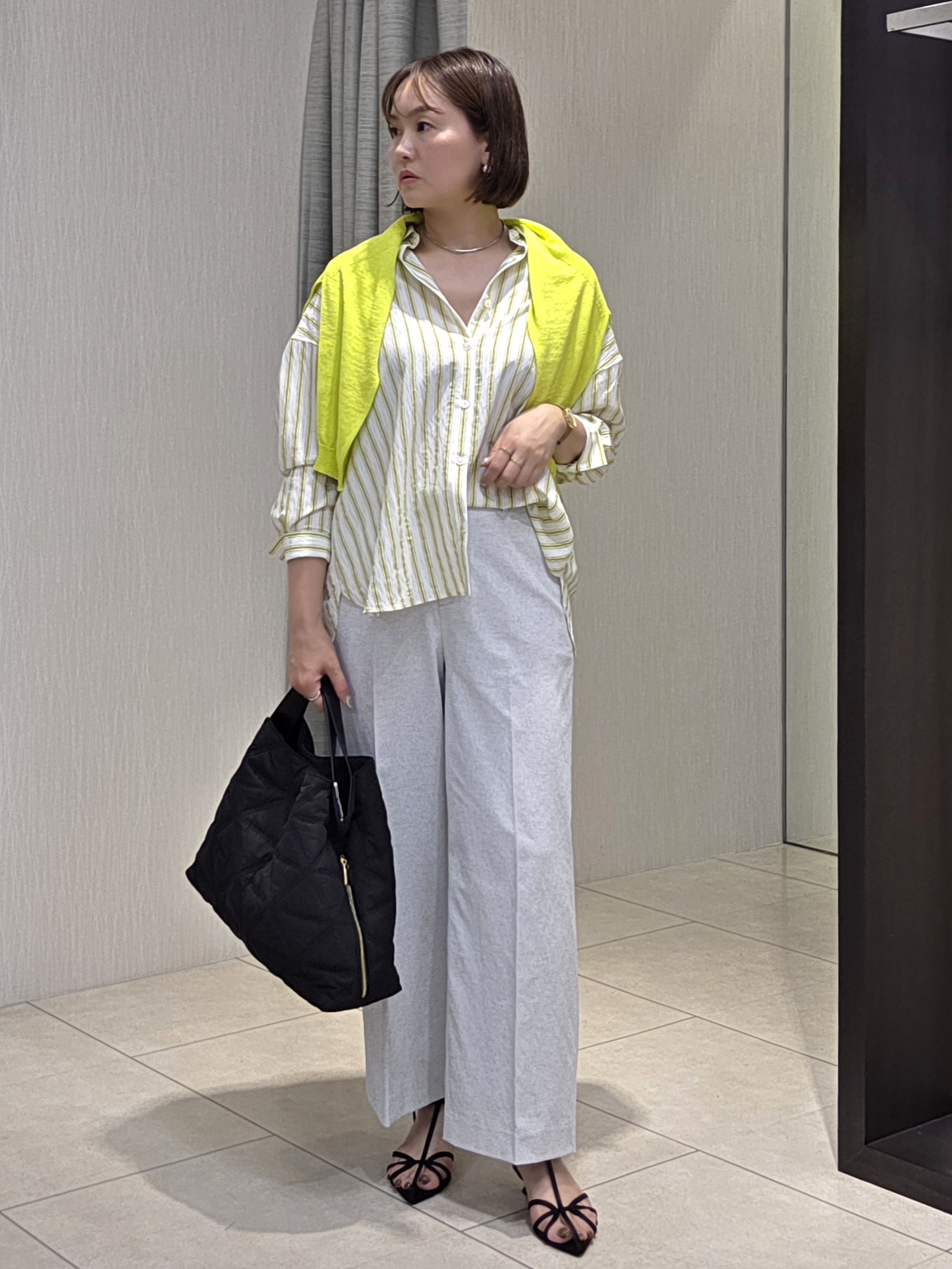naokoさんの「UNTITLED｜ストライプシャツ」を使ったコーディネート