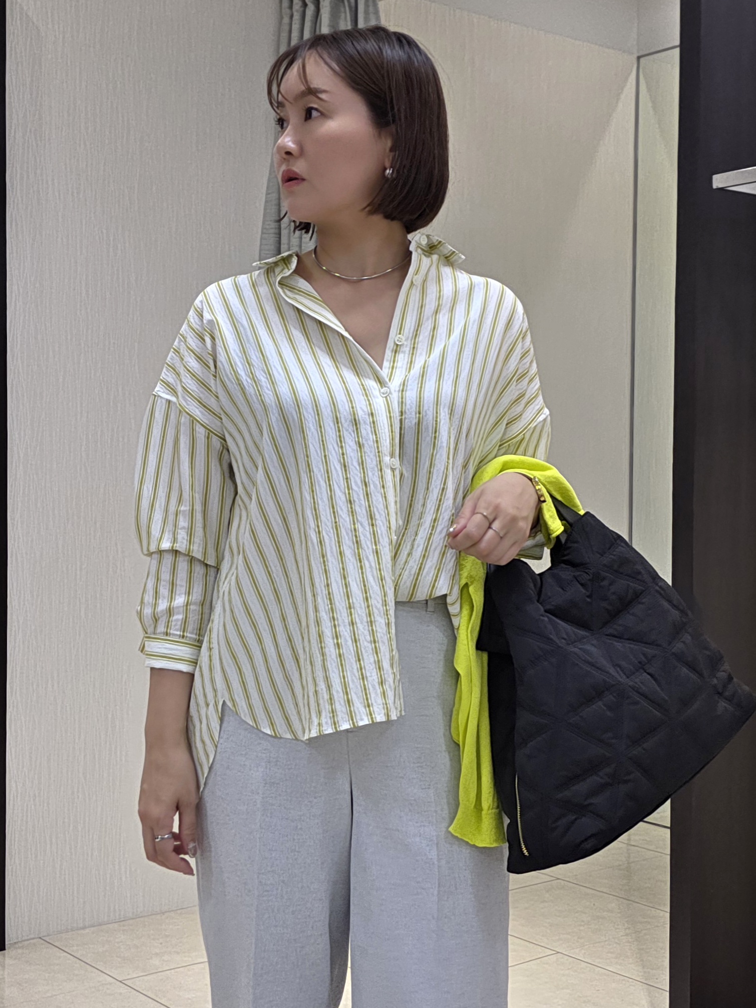 naokoさんの「UNTITLED｜ストライプシャツ」を使ったコーディネート