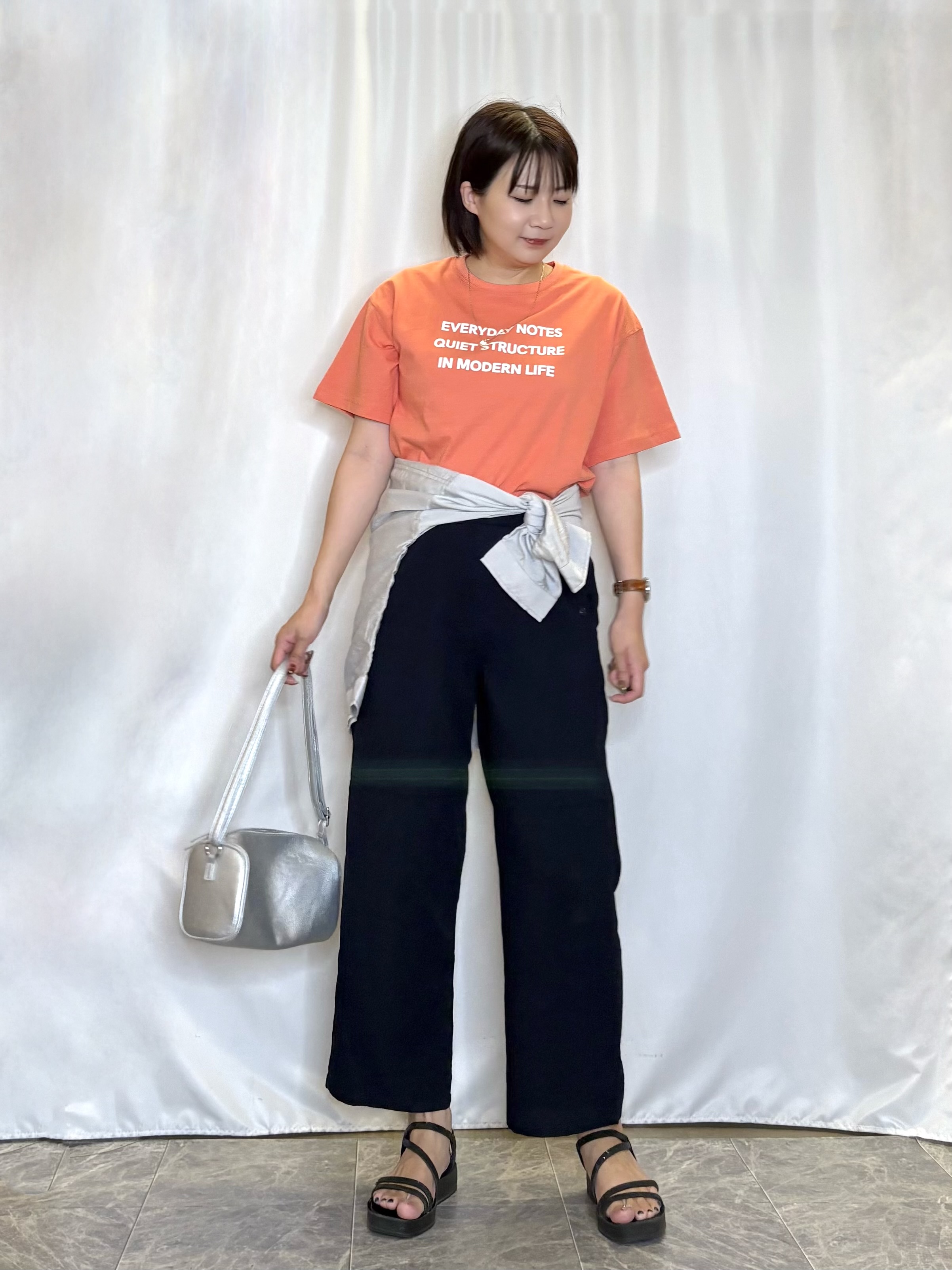 ネリさんの「SHOO･LA･RUE｜【S-LL/洗濯機可】Gジャン風 軽く羽織れるシアージャケット」を使ったコーディネート
