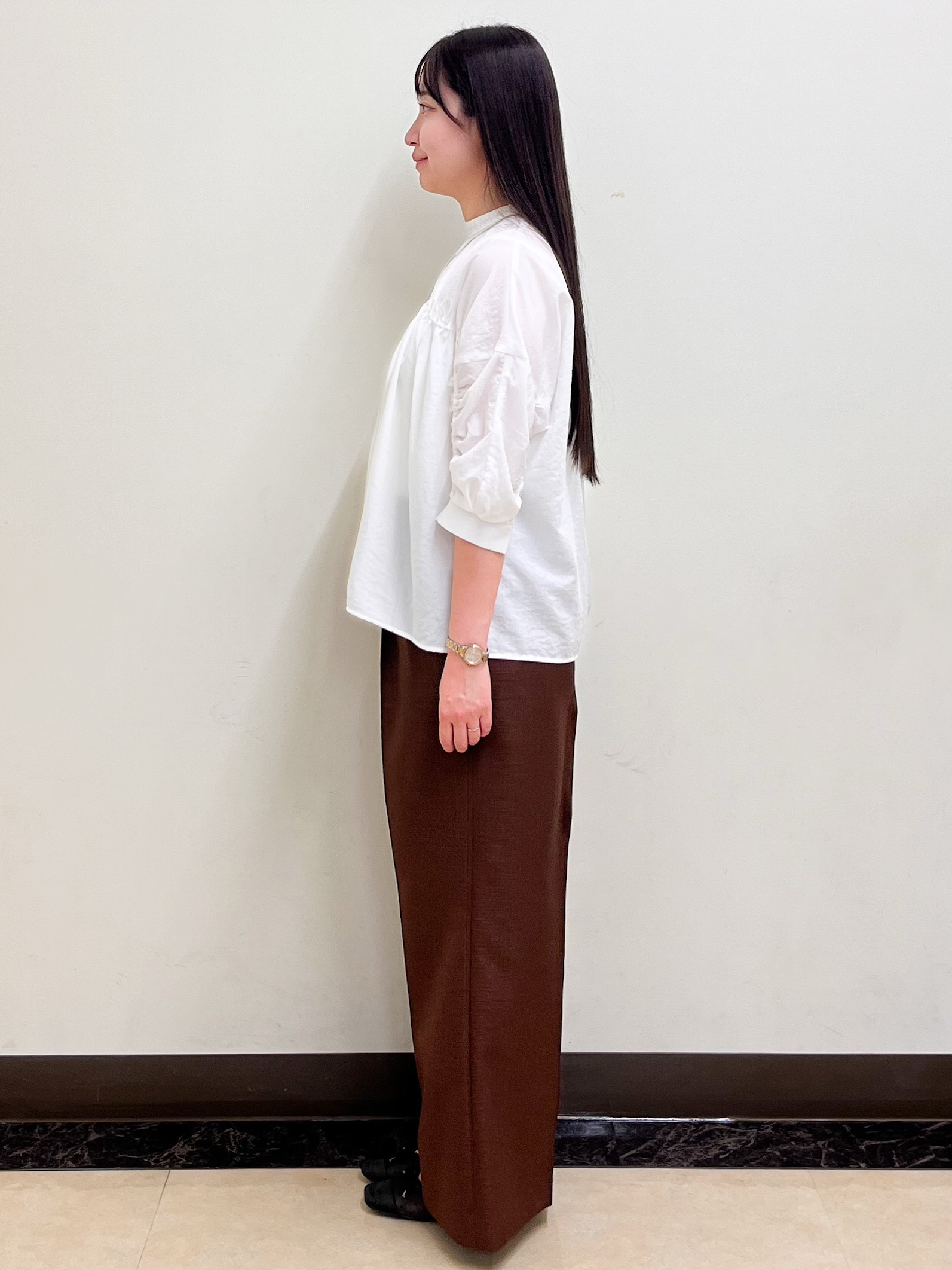 mikikoさんの「Reflect｜【手洗い可】プチハイネック ギャザーブラウス」を使ったコーディネート