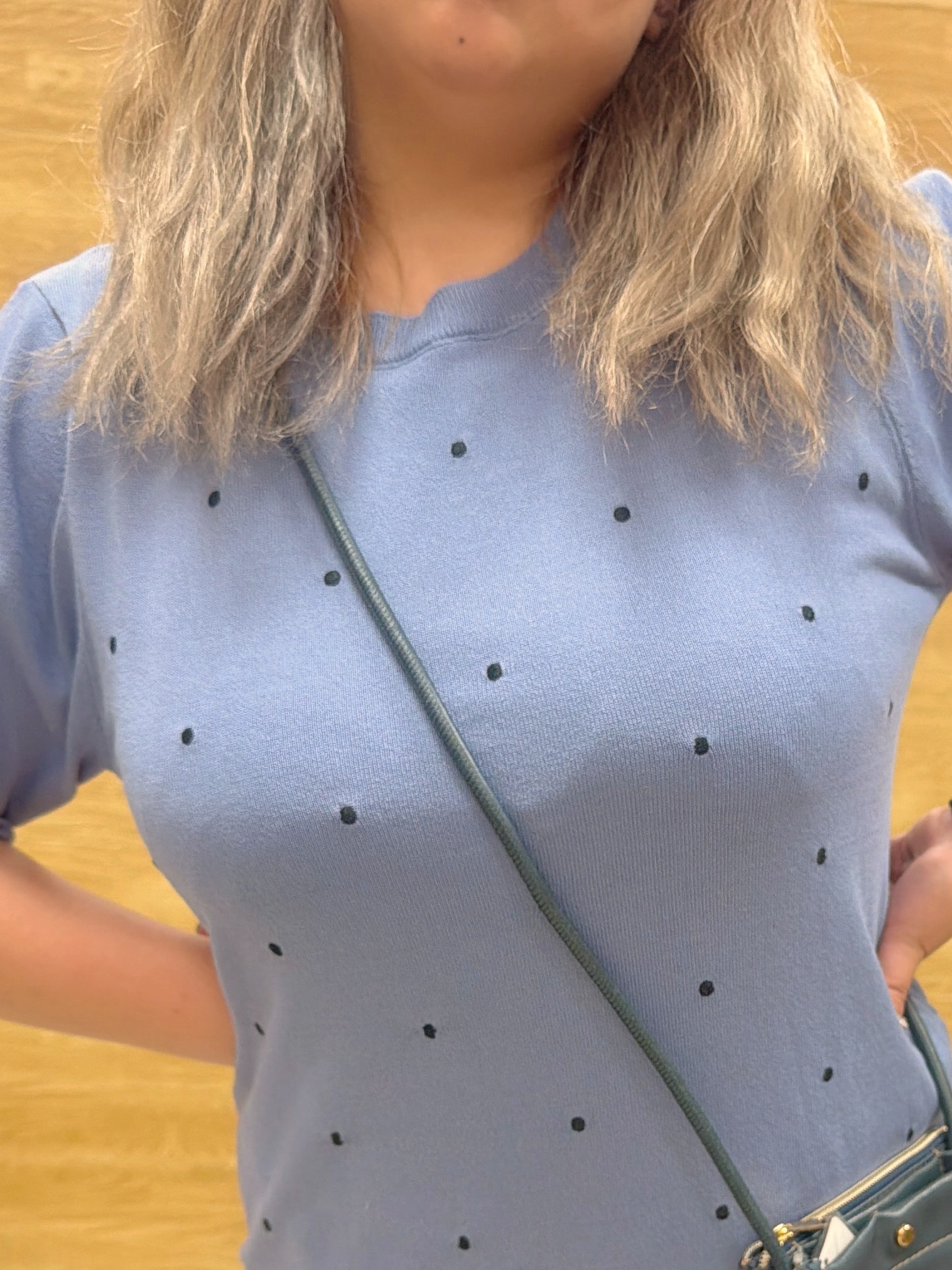 ぁむさんの「SHOO･LA･RUE｜【S-LL】さらっとタッチ 大人のドット刺繍ニット」を使ったコーディネート