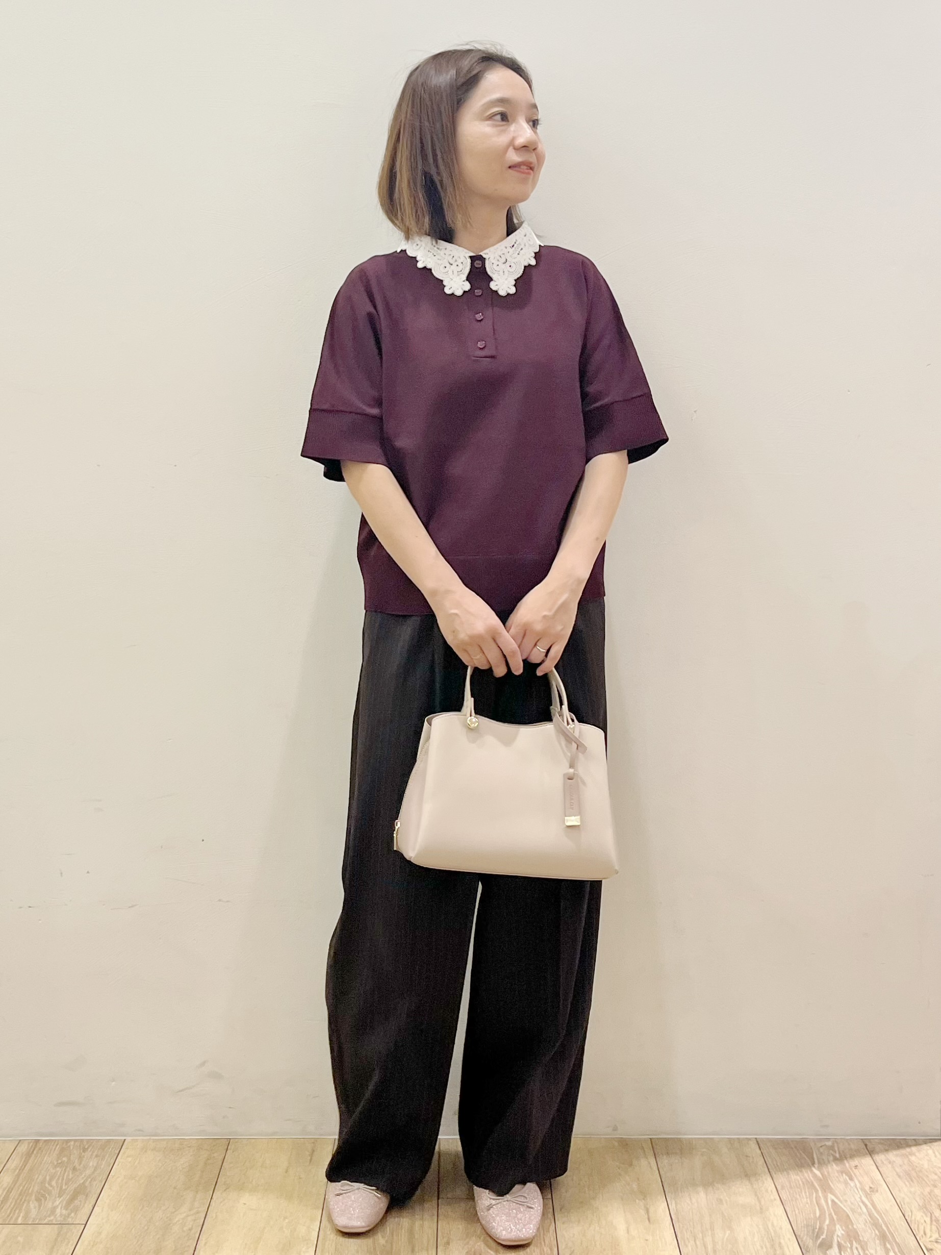 kcさんの「OPAQUE.CLIP｜2WAY衿ドッキングニット《洗濯機OK》」を使ったコーディネート