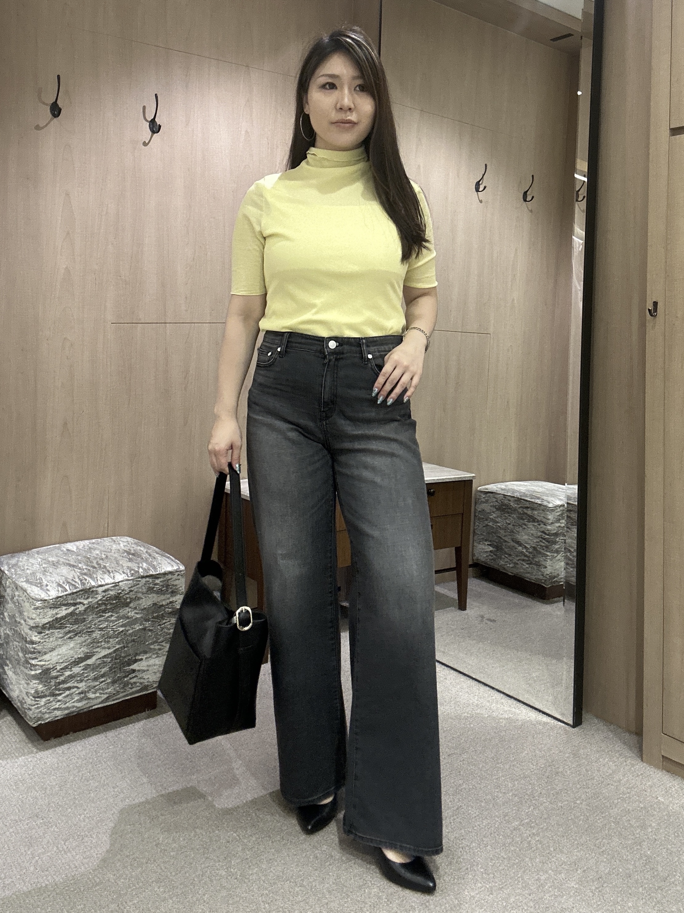 YURIさんの「UNTITLED｜【重ね着レイヤードに】シアーテレコハイネックトップス」を使ったコーディネート