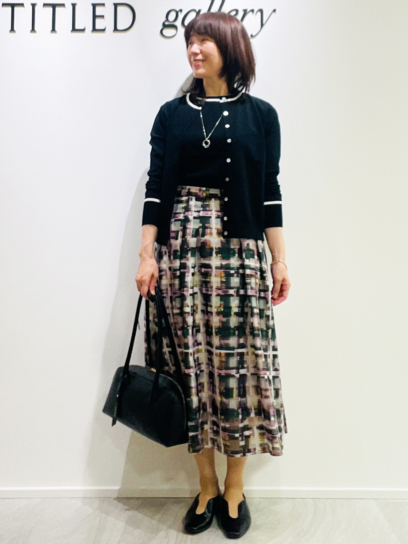 めいさんの「UNTITLED｜【アンサンブル可能/秋羽織り】コンパクトニットカーディガン」を使ったコーディネート