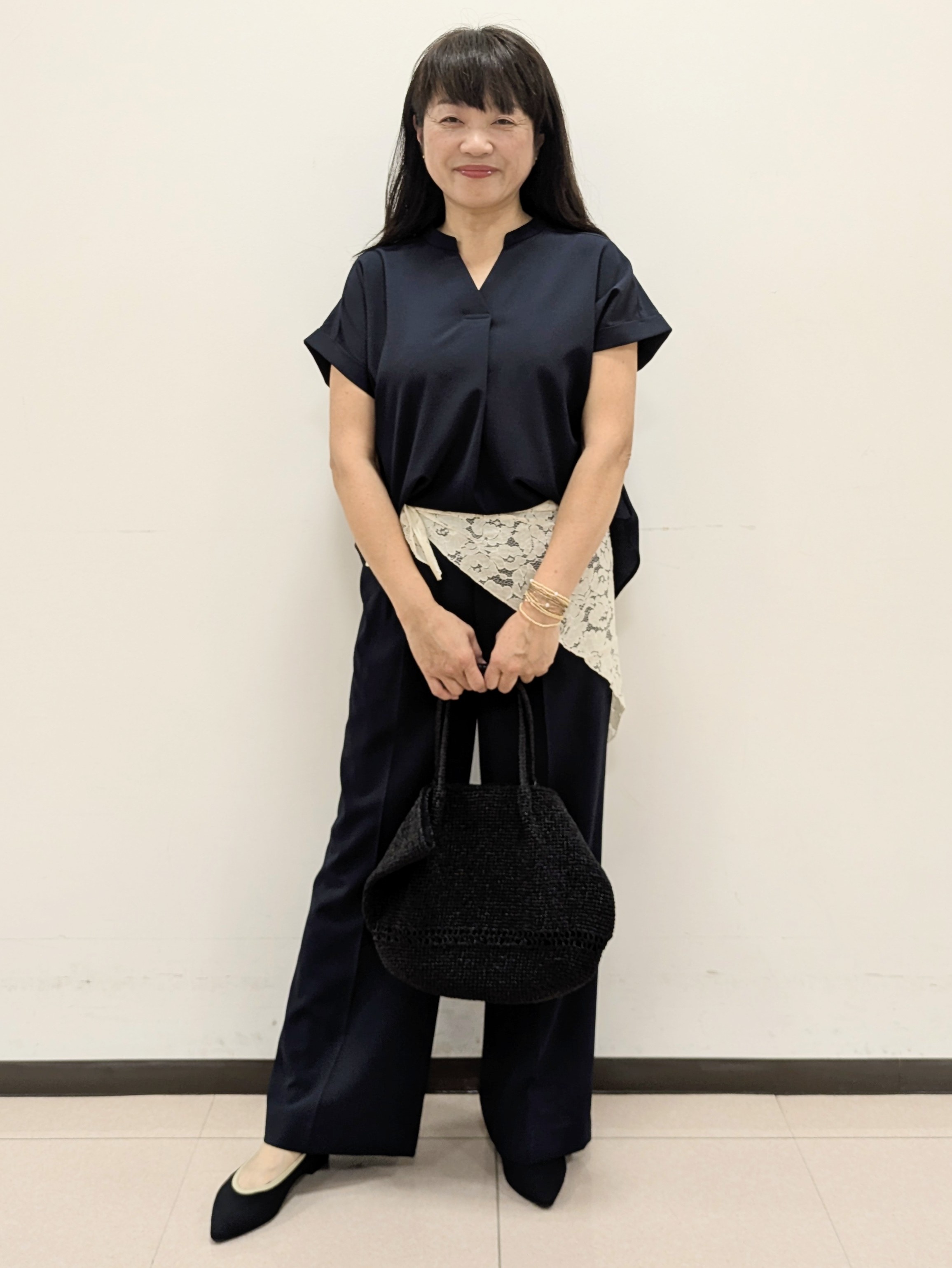 ともさんの「UNTITLED｜【セットアップ可/UVカット】エアリークールブラウス」を使ったコーディネート