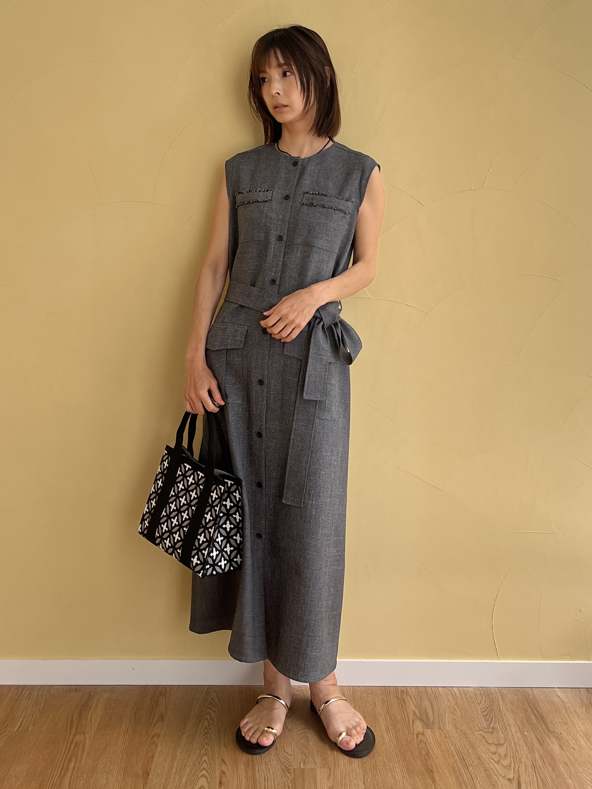 misaさんの「DRESSTERIOR｜【ウォッシャブル】ツイードライクワンピース」を使ったコーディネート