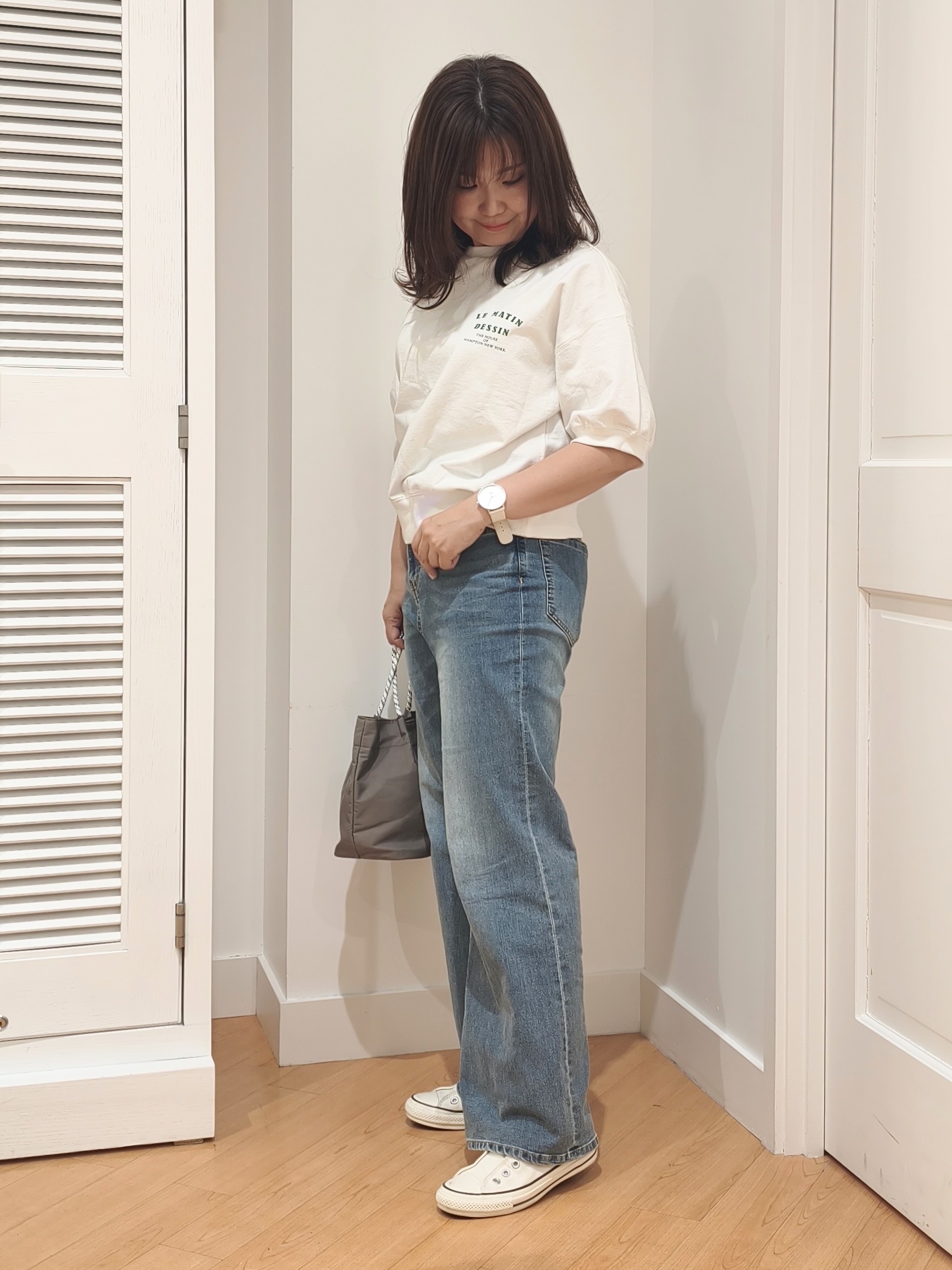 AIKOsanさんの「Dessin｜ハーフスリーブロゴプルオーバー」を使ったコーディネート