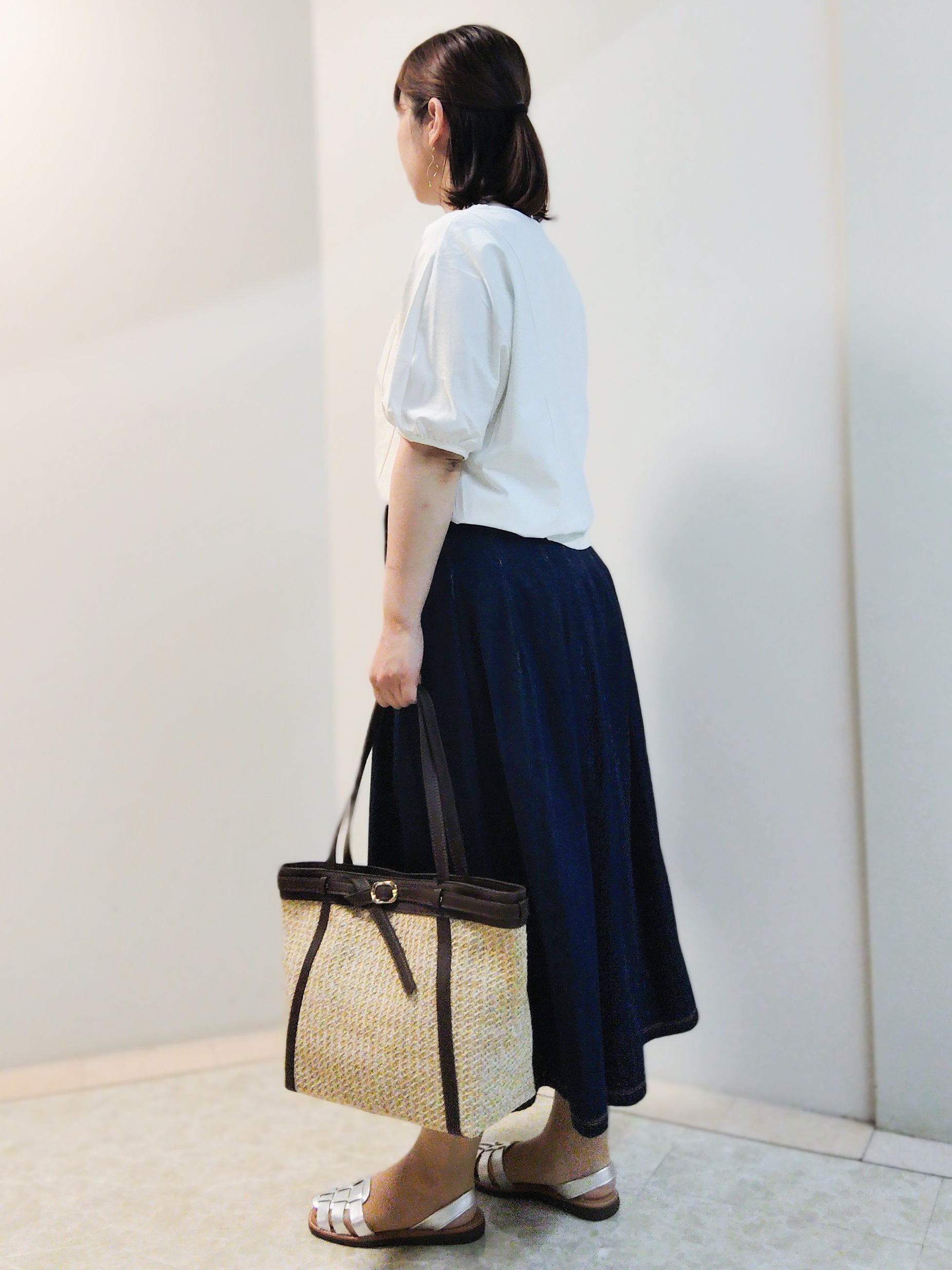エリさんの「Reflect｜【UVカット／接触冷感／吸水速乾】ギャザースリーブカットソー」を使ったコーディネート