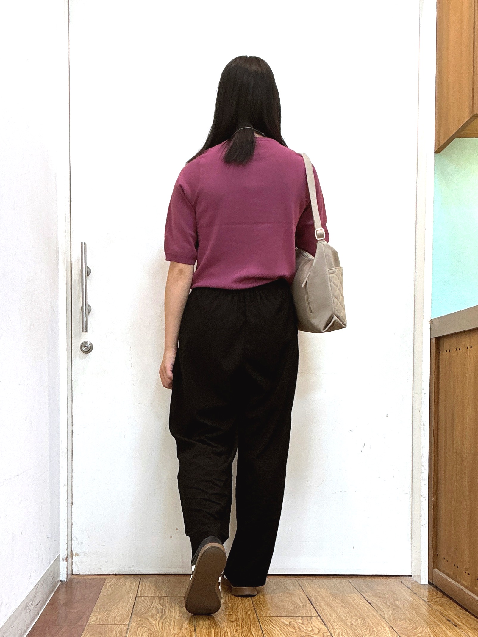 Karinさんの「SHOO･LA･RUE｜【ガンガン洗える/毛玉になりにくい】二の腕見せない 5分袖ニット」を使ったコーディネート