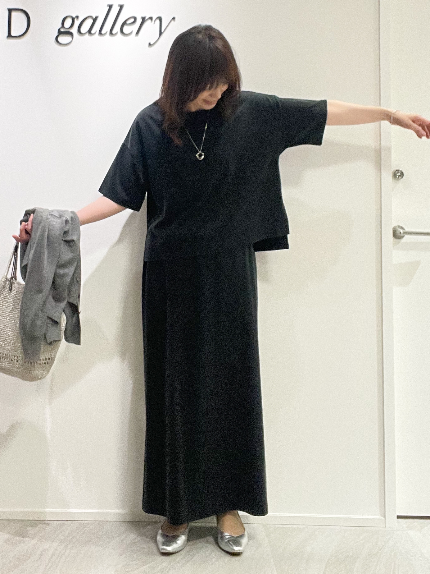 めいさんの「UNTITLED｜【秋めきリラクシー/セットアップ可】ヴィンテージライク ロングスカート」を使ったコーディネート
