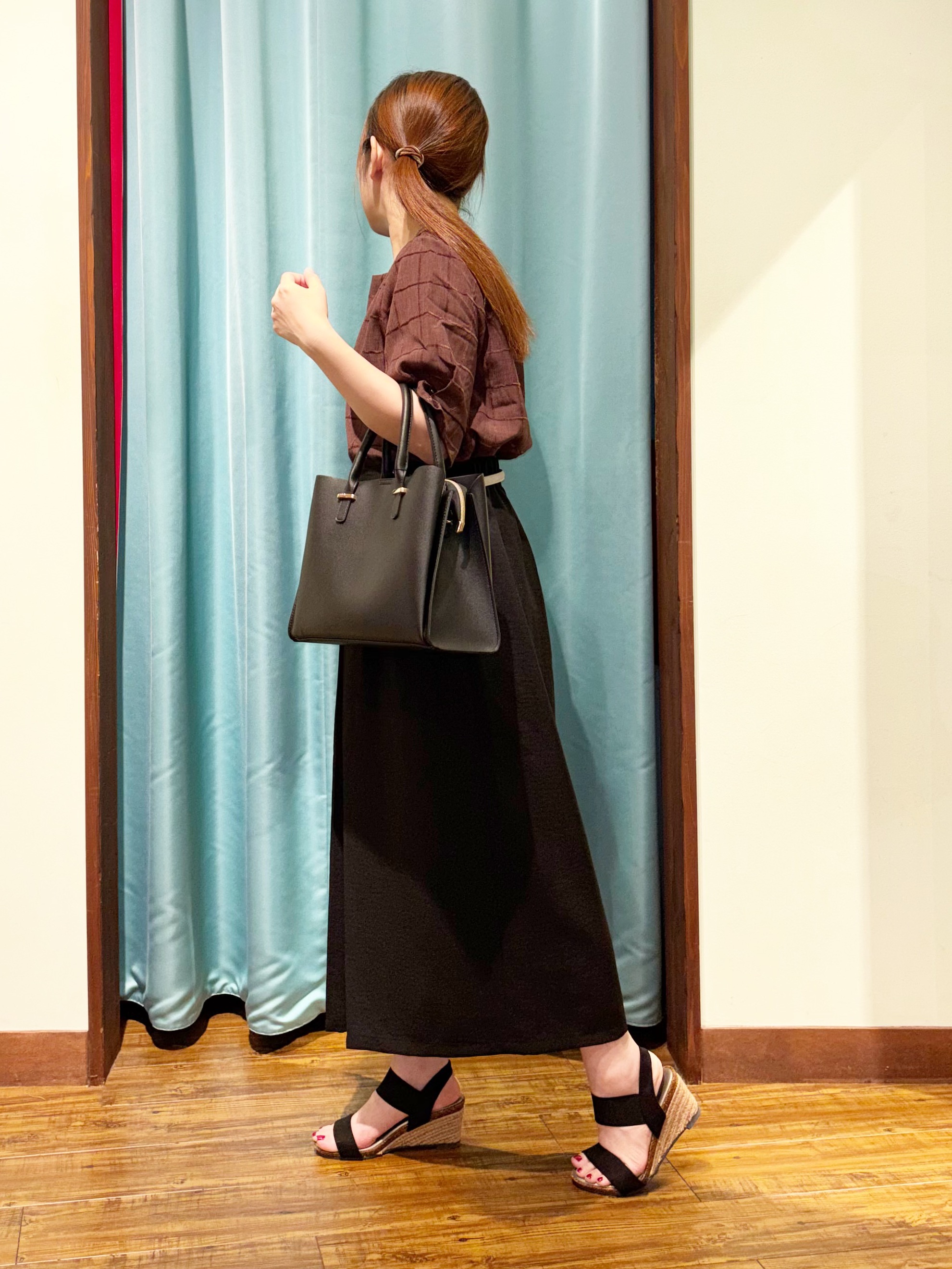 tukiさんの「SHOO･LA･RUE｜【セットアップ可/S-LL】1枚で秋気分 モールチェックタックスリーブ ブラウス」を使ったコーディネート