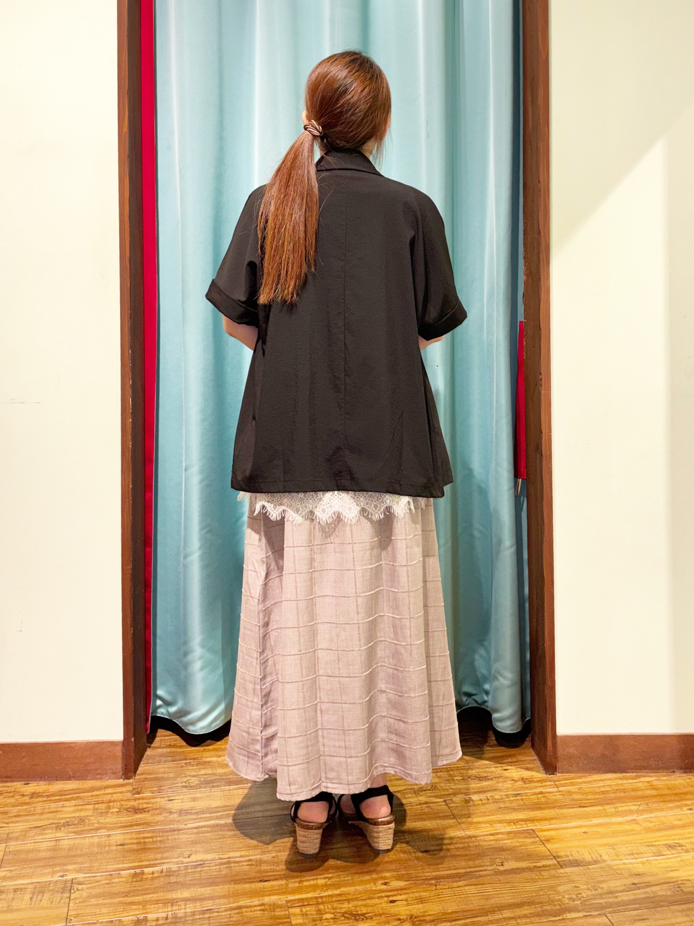 tukiさんの「SHOO･LA･RUE｜【高レビュー/洗濯機可/セットアップ可】軽凛(かろりん) 半袖ジャケット」を使ったコーディネート