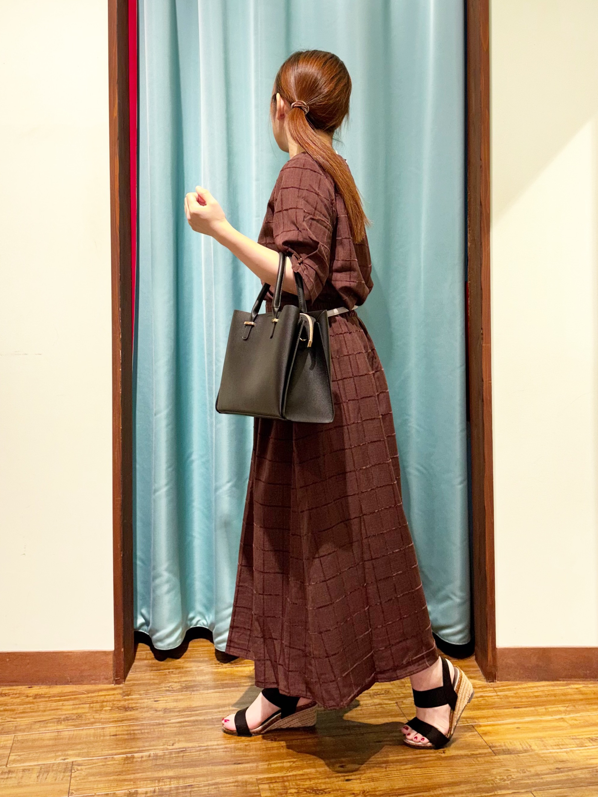 tukiさんの「SHOO･LA･RUE｜【セットアップ可/S-LL】1枚で秋気分 モールチェックタックスリーブ ブラウス」を使ったコーディネート