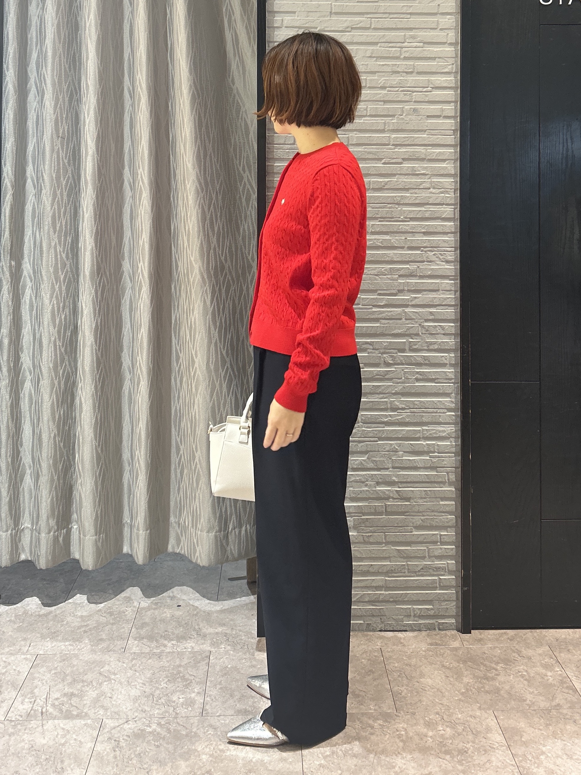 ga_riさんの「THE SHOP TK｜POLO BCS/ケーブルクルーカーディガン」を使ったコーディネート