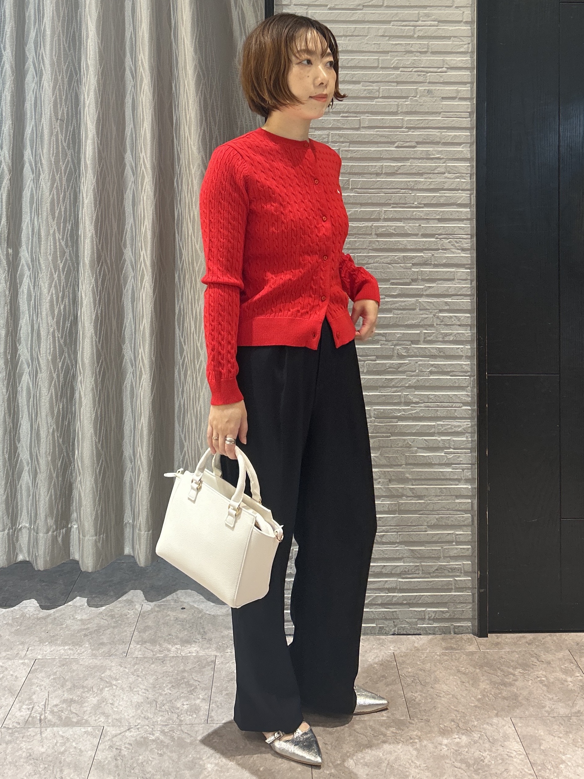 ga_riさんの「THE SHOP TK｜POLO BCS/ケーブルクルーカーディガン」を使ったコーディネート
