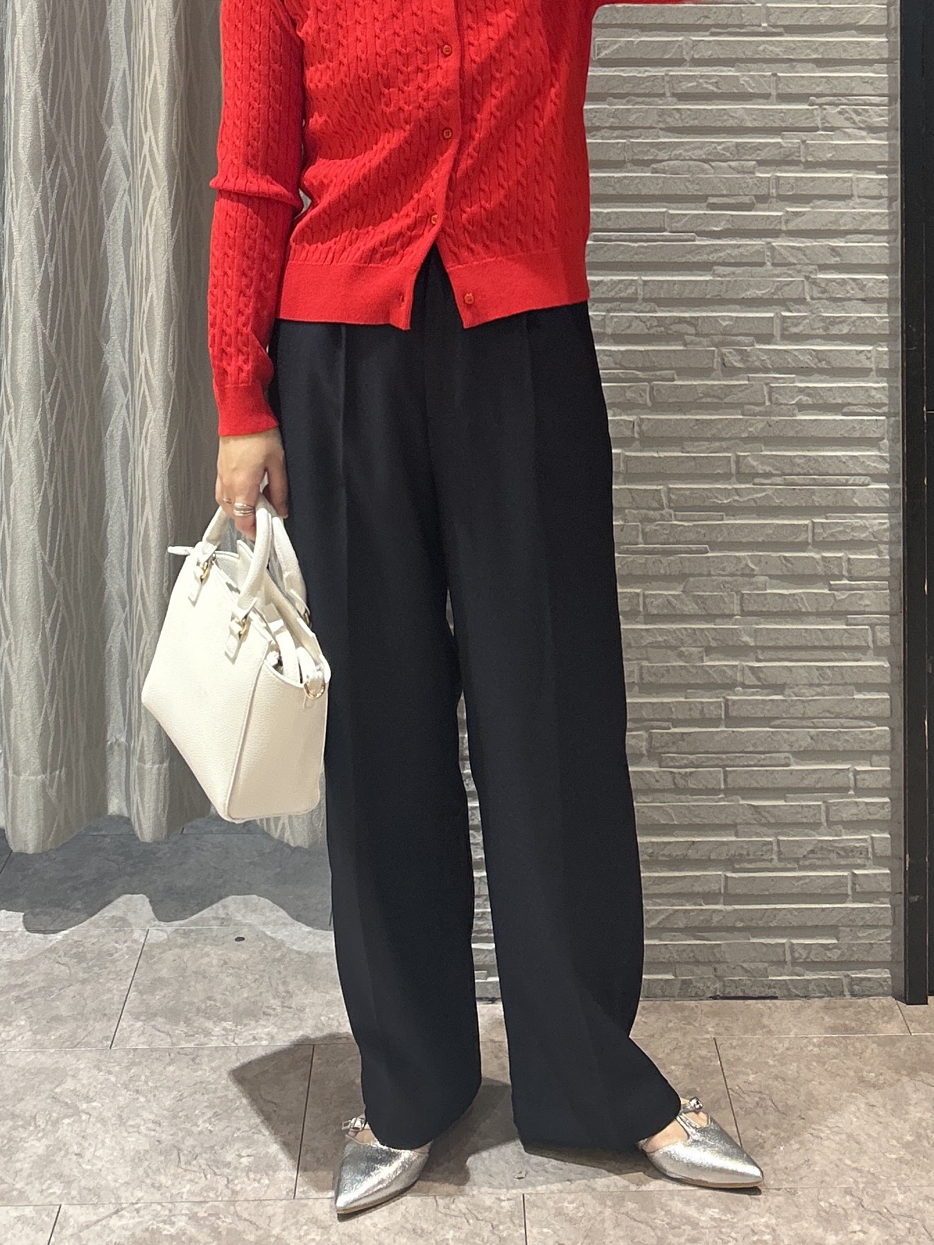 ga_riさんの「THE SHOP TK｜POLO BCS/ケーブルクルーカーディガン」を使ったコーディネート