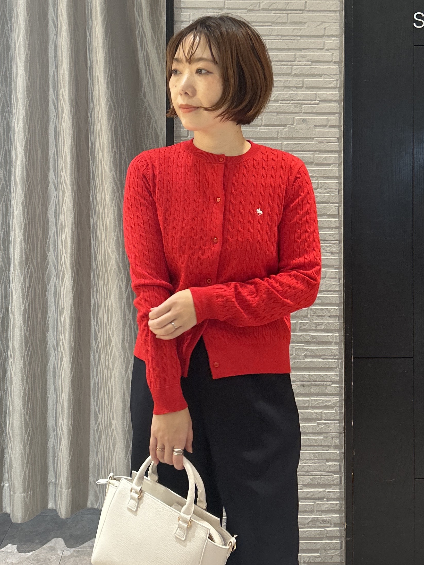 ga_riさんの「THE SHOP TK｜POLO BCS/ケーブルクルーカーディガン」を使ったコーディネート