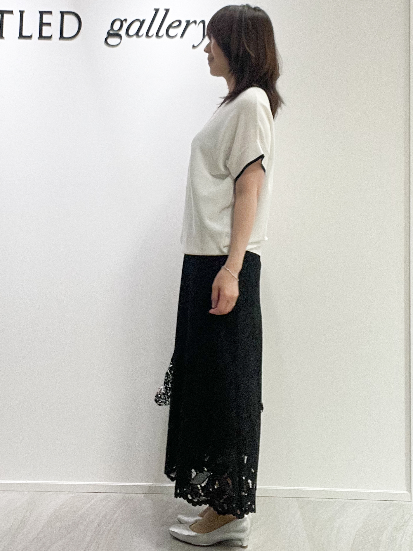 めいさんの「UNTITLED｜【11色展開/体型カバー】前後2WAYフレンチスリーブニット」を使ったコーディネート