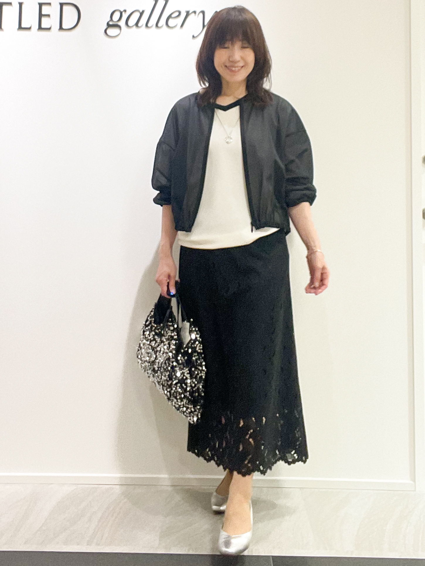 めいさんの「UNTITLED｜【11色展開/体型カバー】前後2WAYフレンチスリーブニット」を使ったコーディネート
