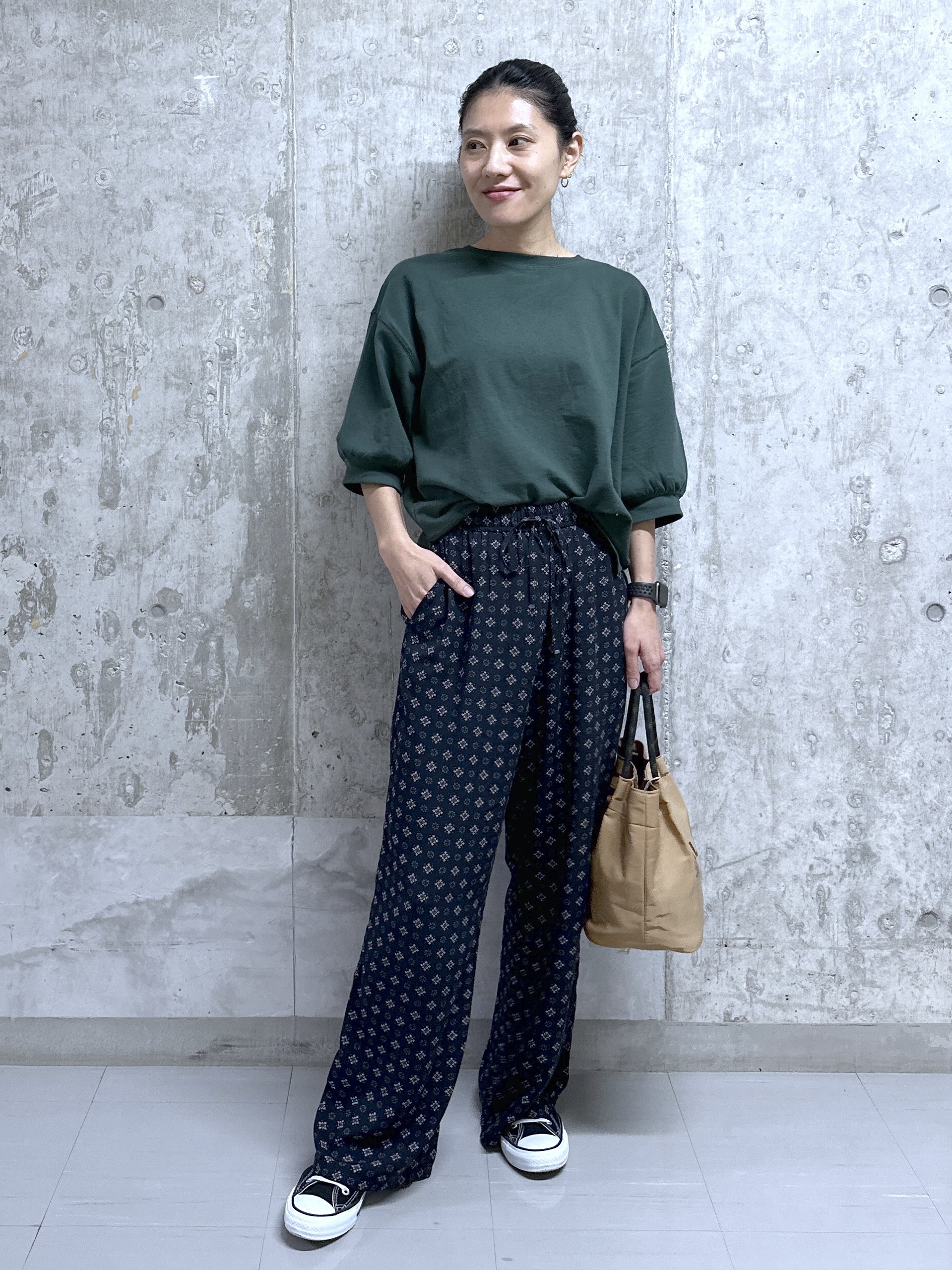 kumiさんの「Dessin｜【高レビュー/洗える/XS-L】バックヘンリーミニ裏毛 5分袖」を使ったコーディネート