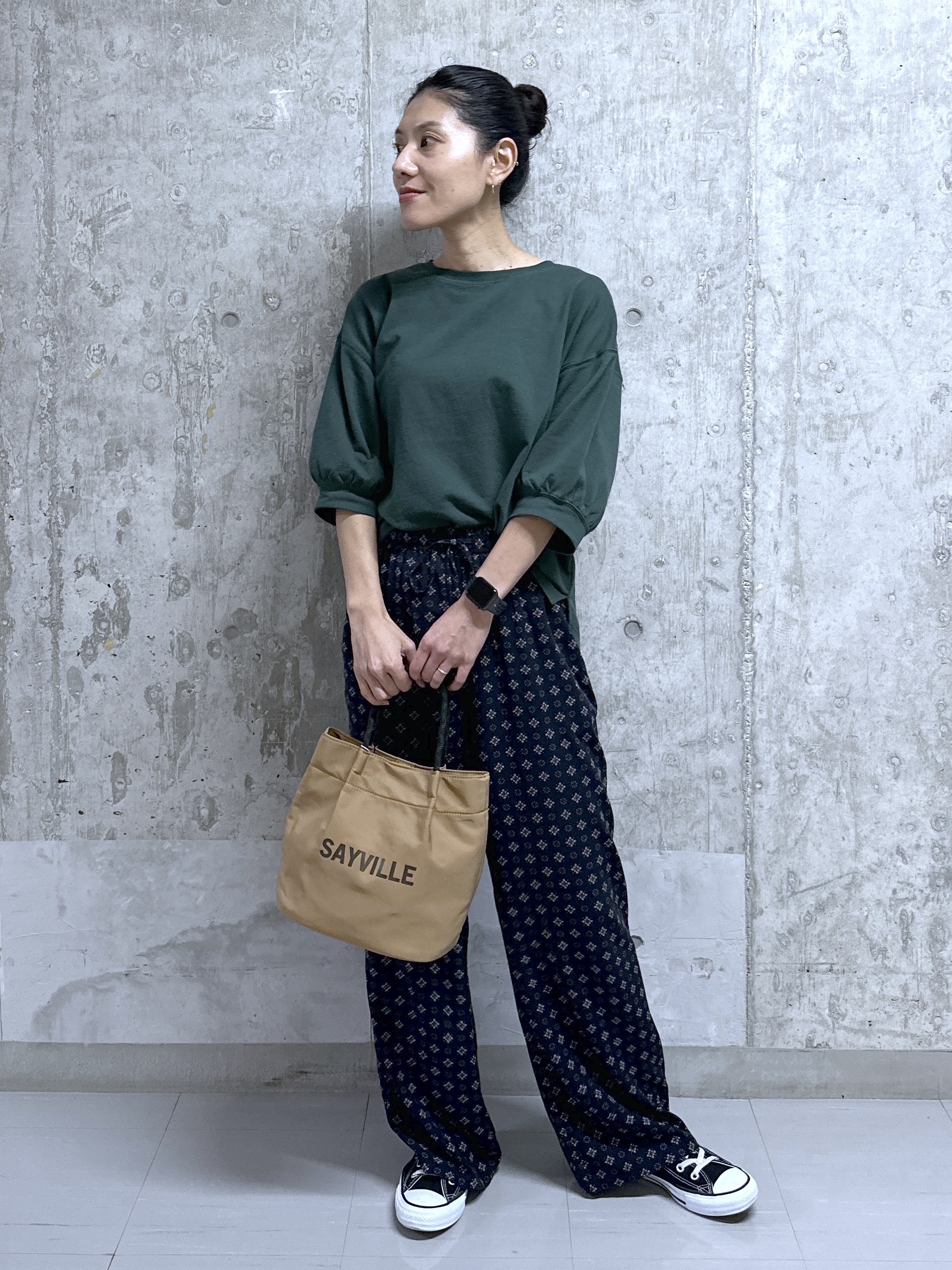 kumiさんの「Dessin｜【高レビュー/洗える/XS-L】バックヘンリーミニ裏毛 5分袖」を使ったコーディネート