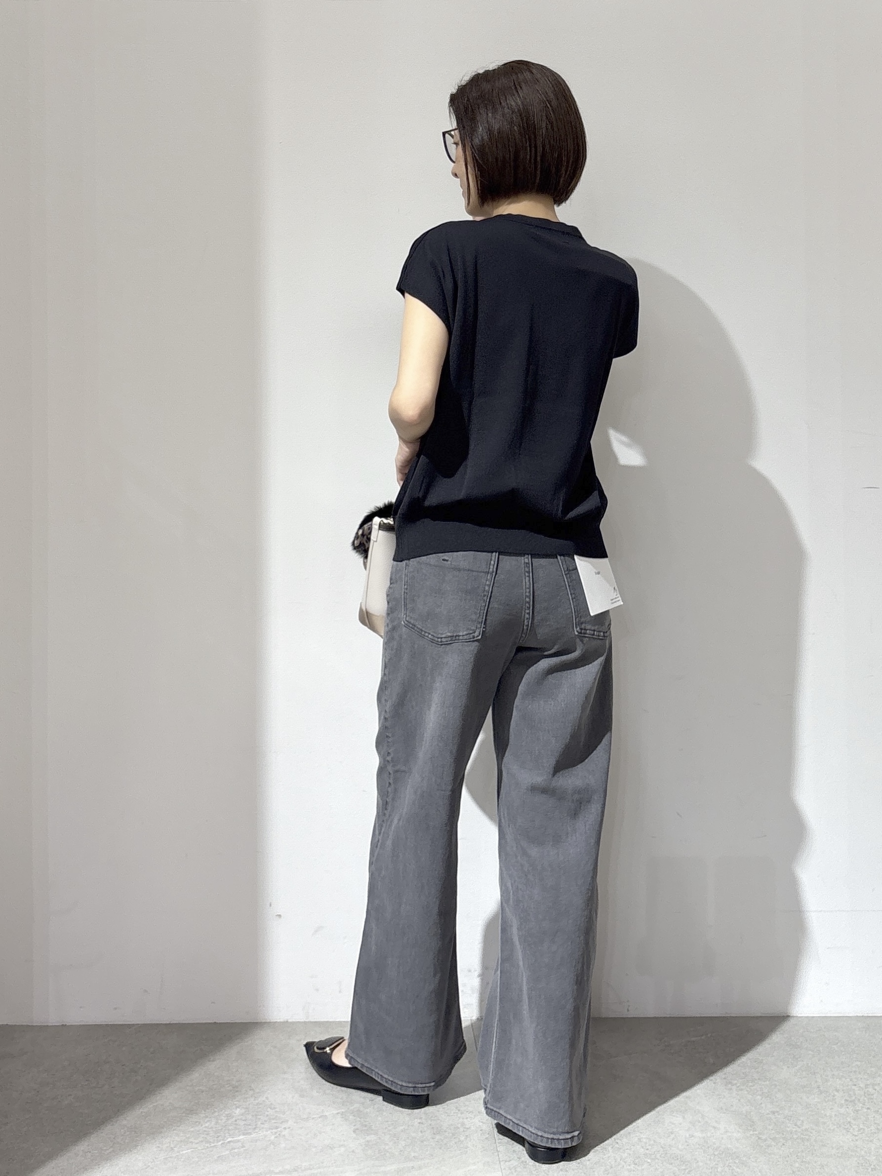NAKAさんの「OPAQUE.CLIP｜【UV】フリルフレンチスリーブニット《接触冷感／洗濯機OK》」を使ったコーディネート