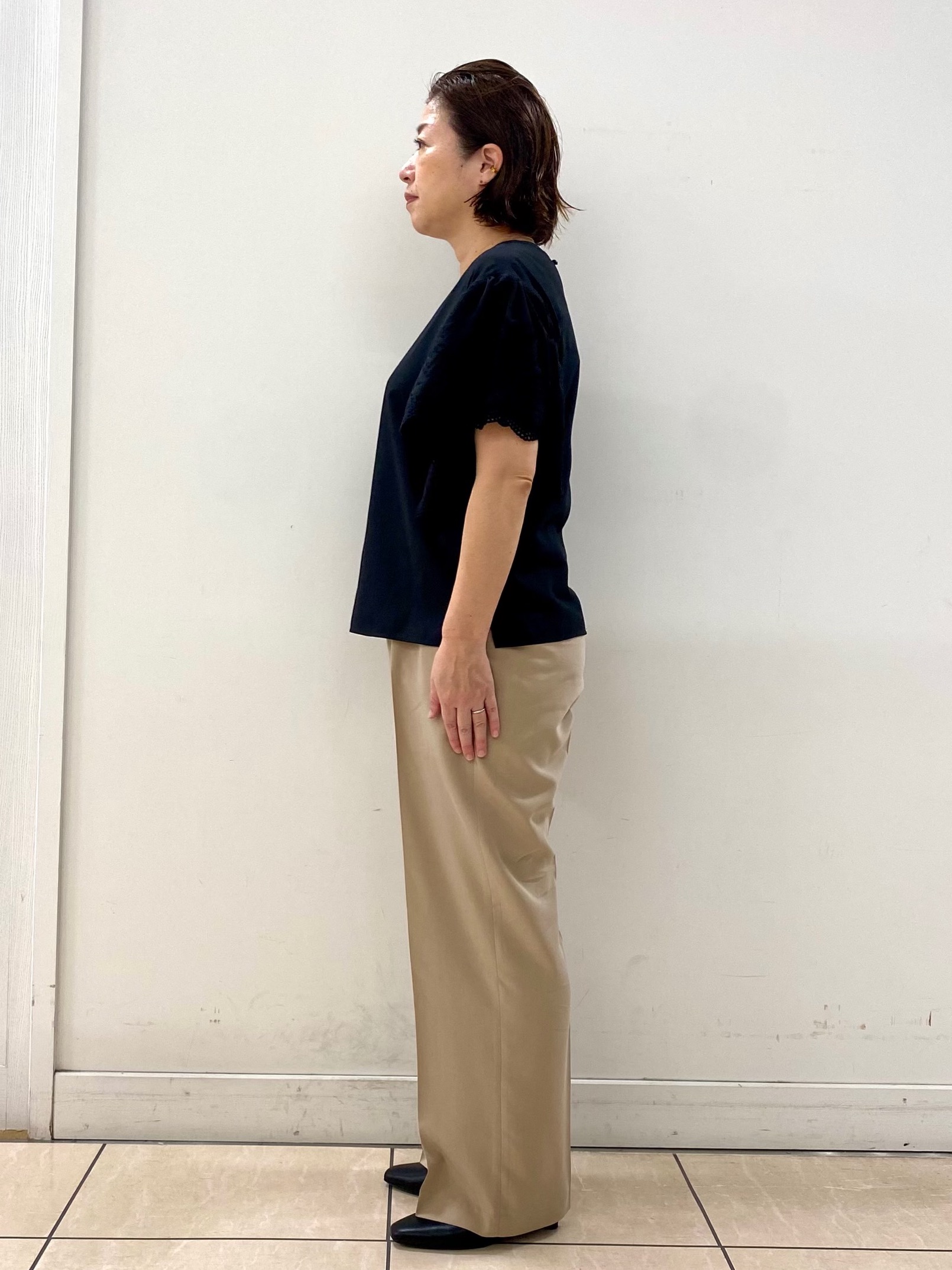 ksmさんの「Reflect｜【通勤◎】スカラップレーススリーブ ブラウス」を使ったコーディネート