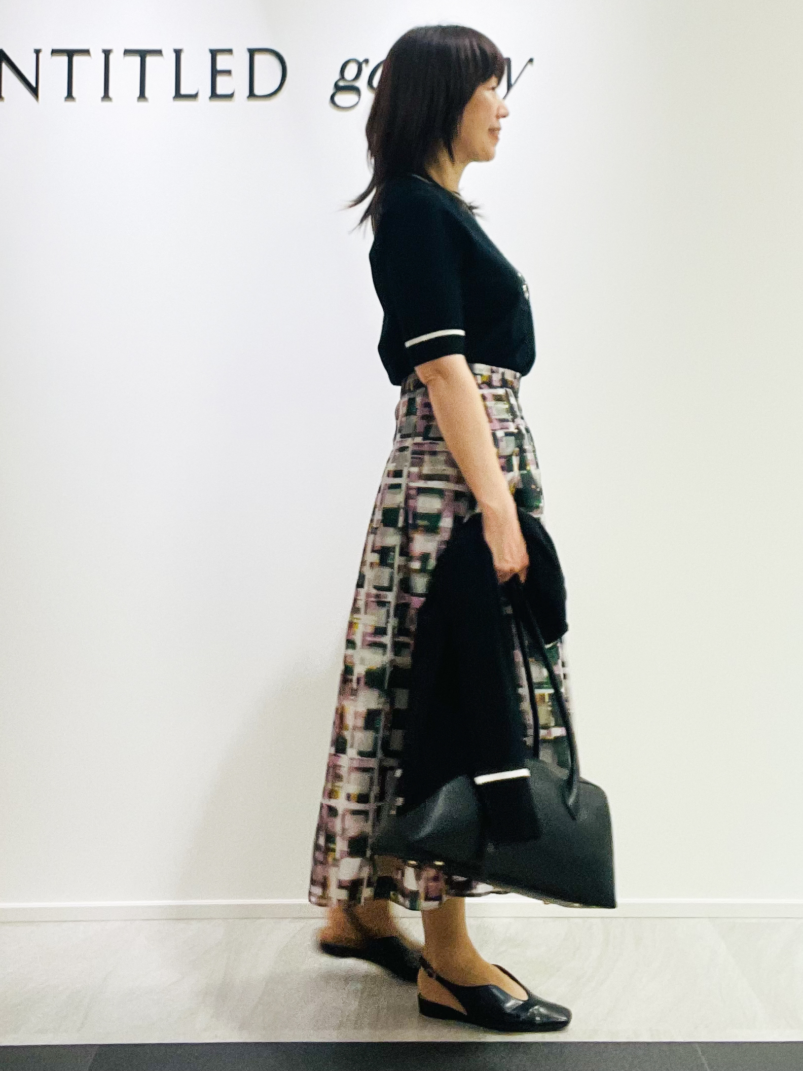 めいさんの「UNTITLED｜【アンサンブル可/きれいめ/通勤】コンパクト5分袖ニット」を使ったコーディネート