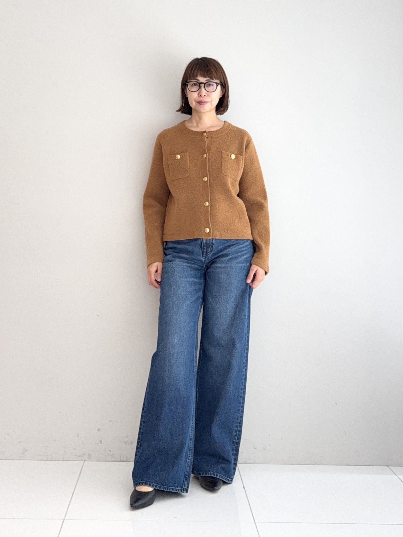 murayamaさんの「INDIVI｜【軽やか】ブークレニットジャケット」を使ったコーディネート