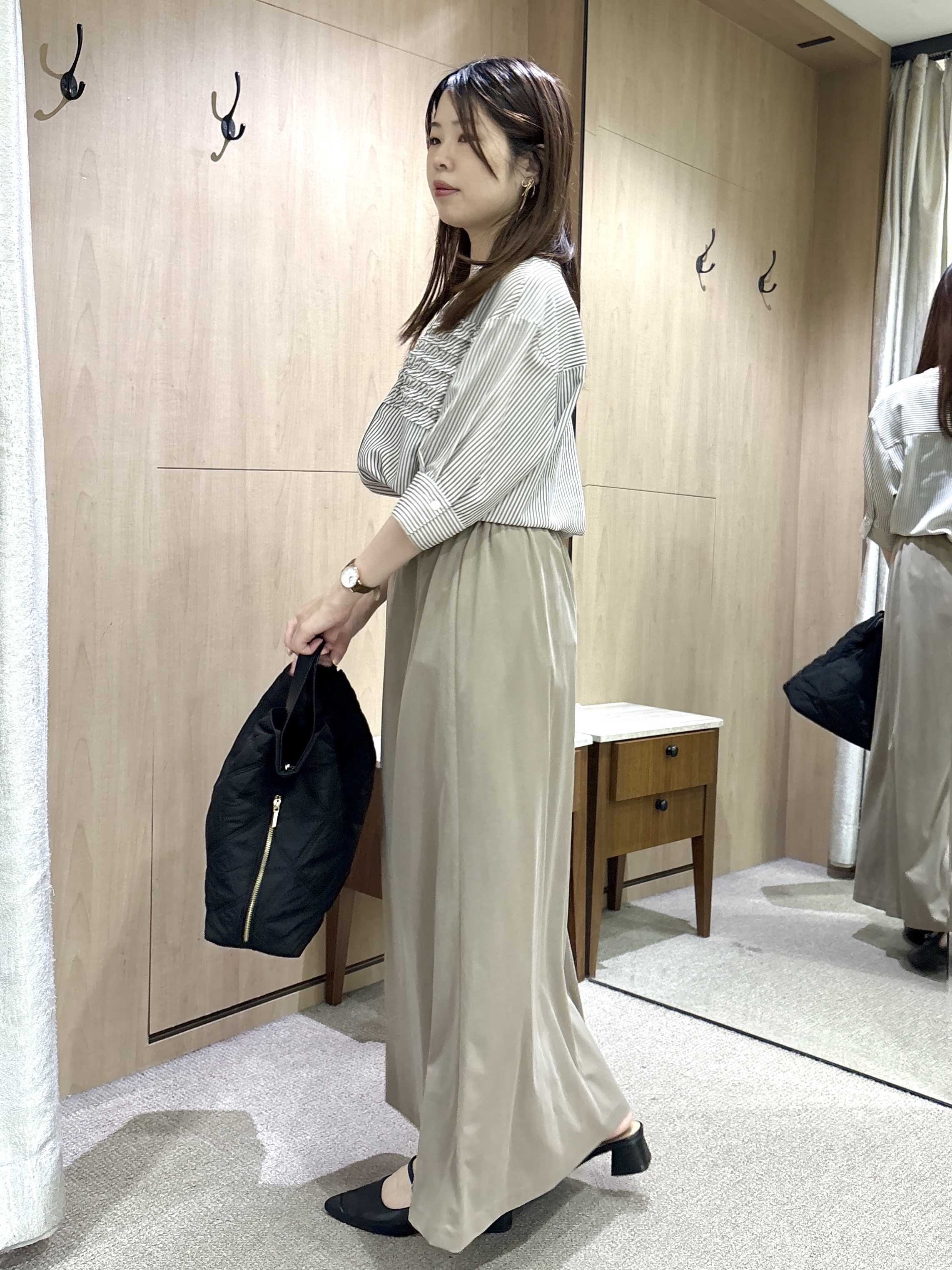 asamiさんの「UNTITLED｜【秋めきリラクシー/セットアップ可】ヴィンテージライク ロングスカート」を使ったコーディネート