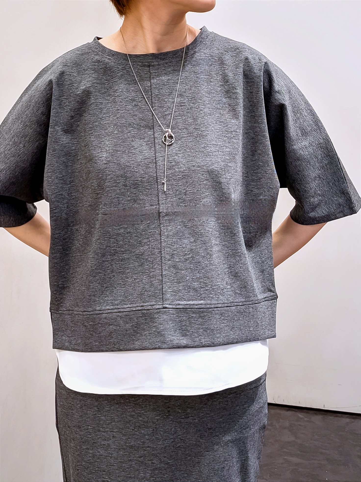 やまちゃんさんの「grove｜【着回し◎】レイヤード風セットアップ」を使ったコーディネート