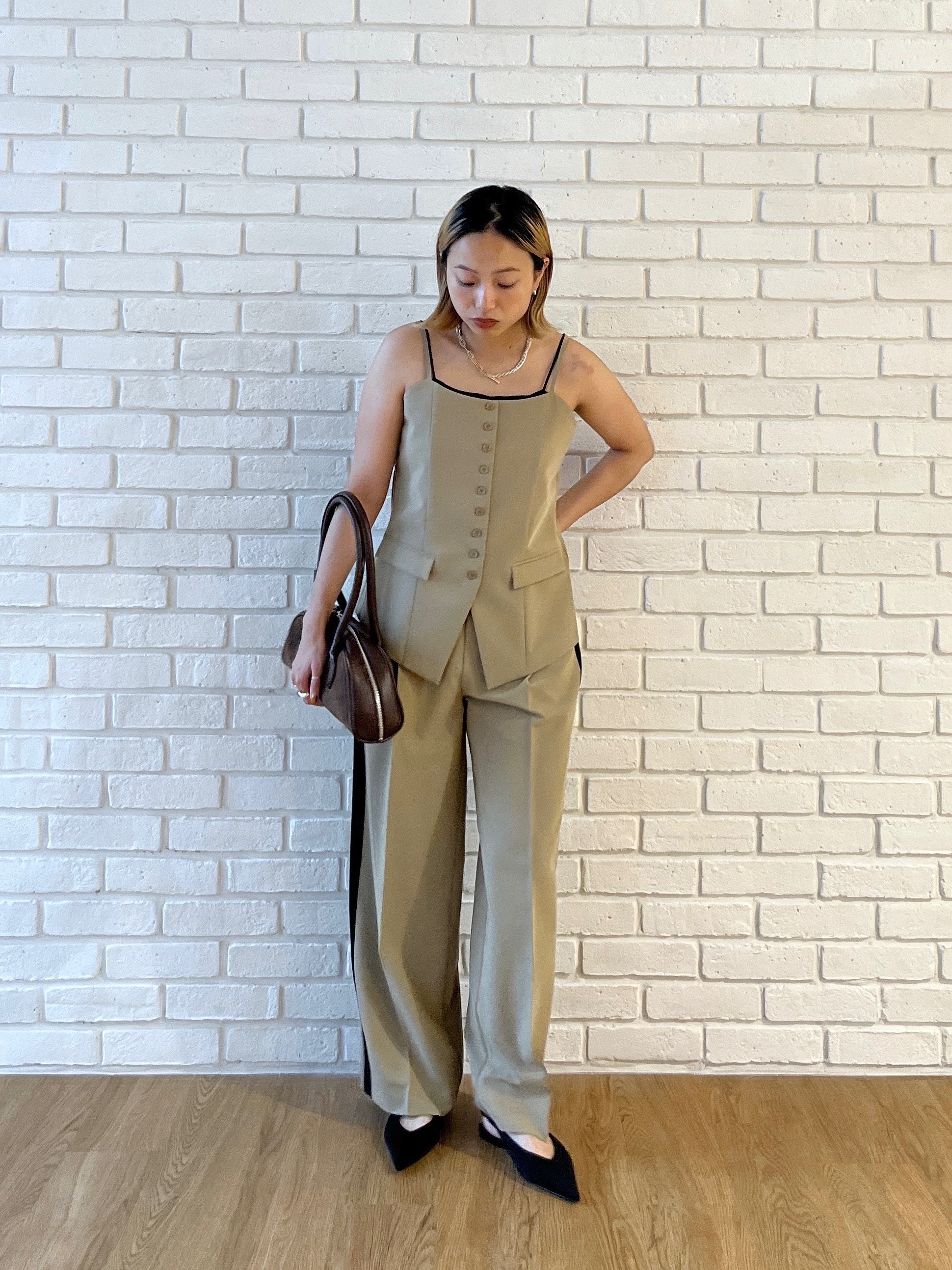 Harukaさんの「INDIVI｜Comfy Set Up｜キャミジレ【セットアップ対応／通勤／カセット服】」を使ったコーディネート