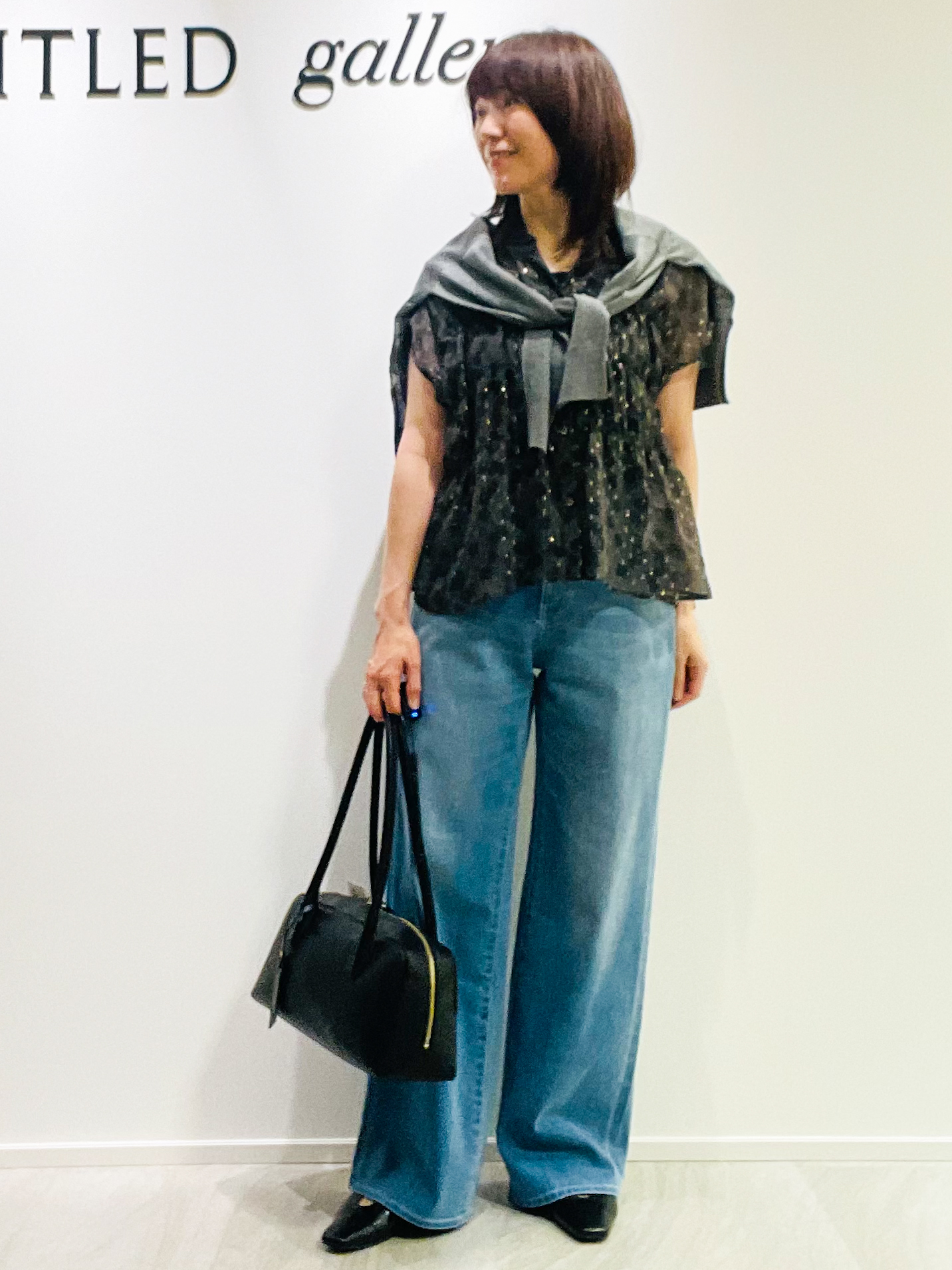 めいさんの「UNTITLED｜【アンサンブル可/秋羽織り/シアー】前後2WAYカーディガン」を使ったコーディネート