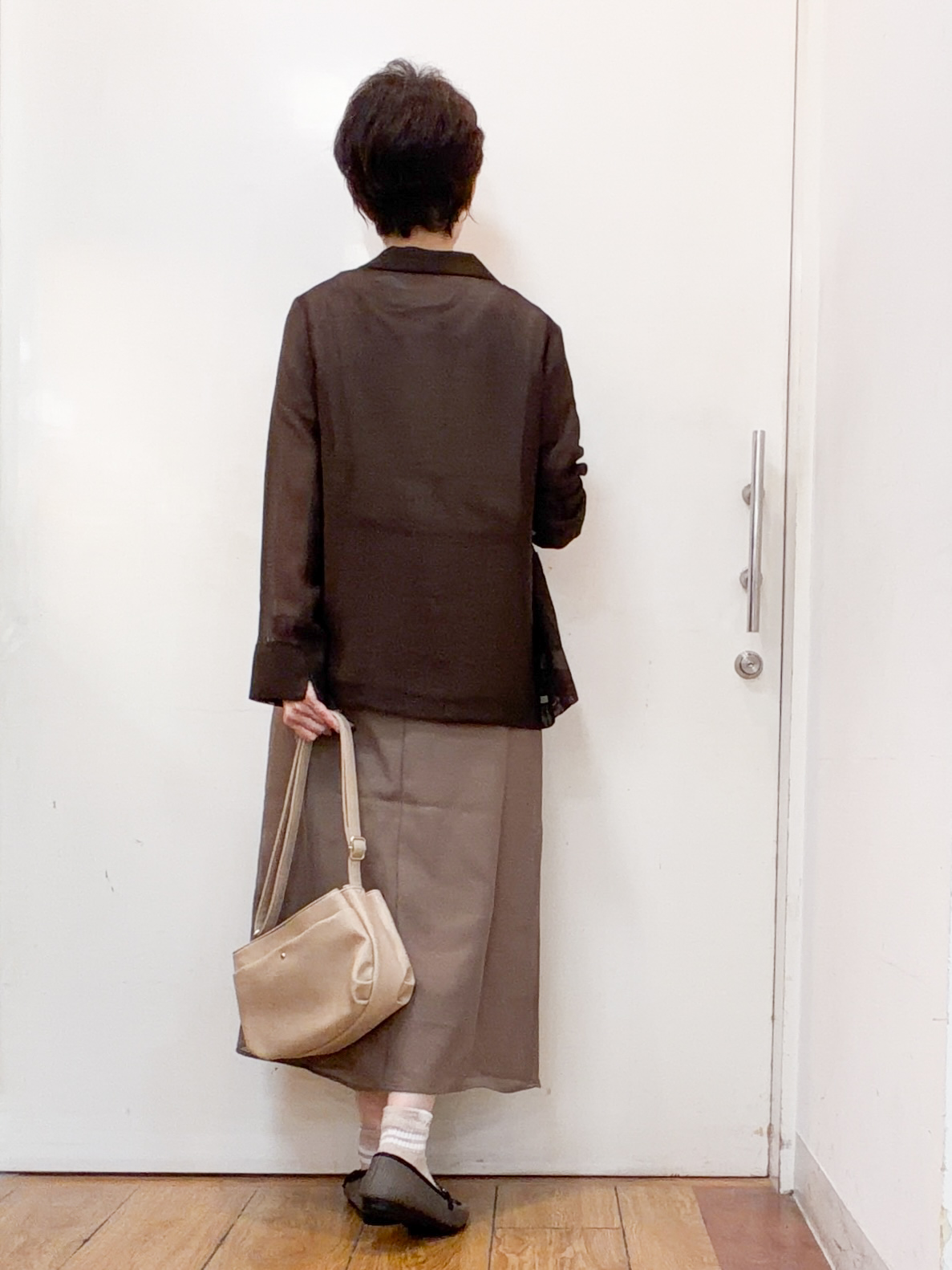 みぃさんの「SHOO･LA･RUE｜【通気性〇/セットアップ可/S-LL/洗濯機可】紫外線対策にも メッシュテーラードジャケット」を使ったコーディネート