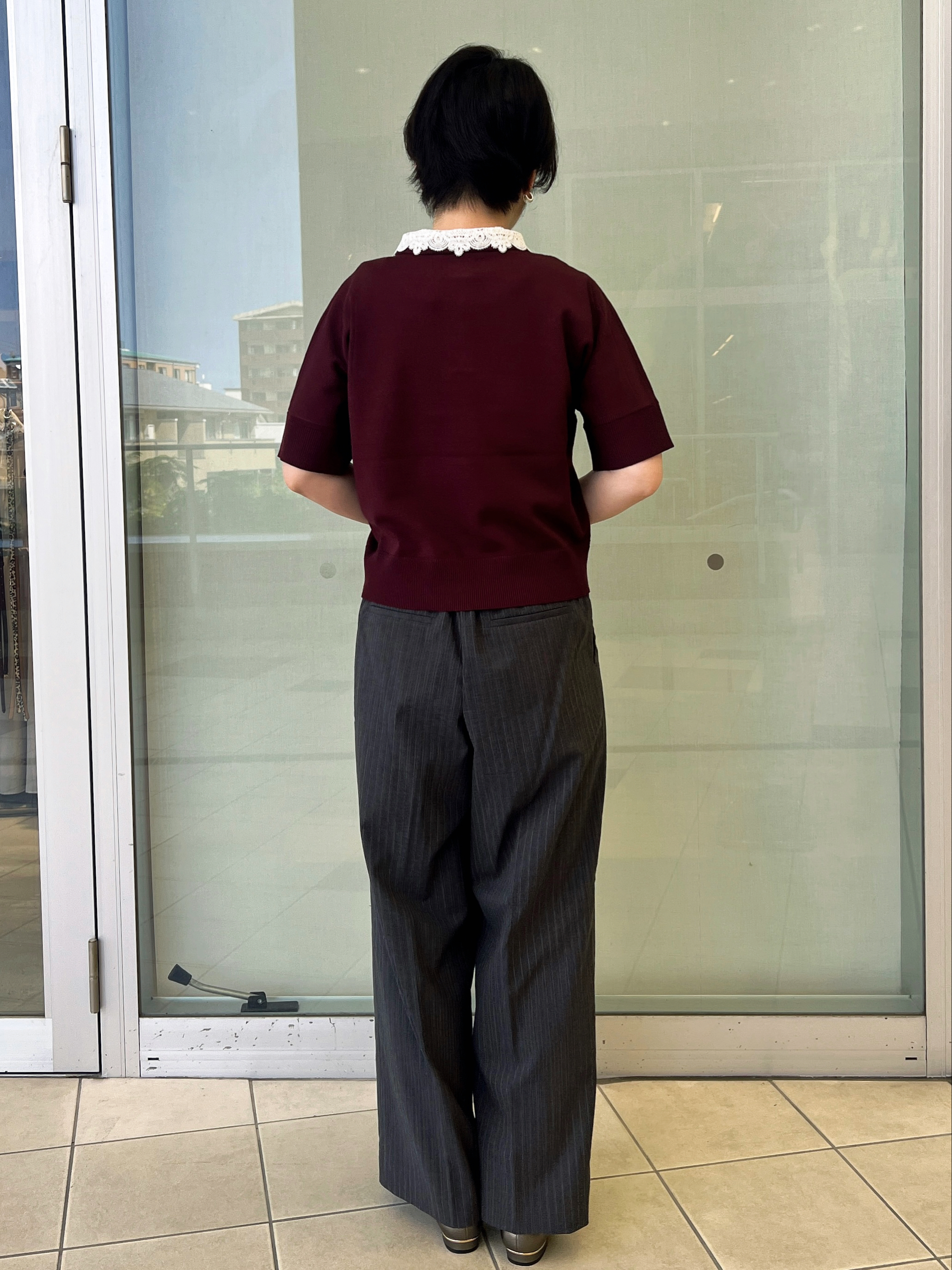 yo-koさんの「OPAQUE.CLIP｜【森絵梨佳さん着用】2WAY衿ドッキングニット《洗濯機OK》」を使ったコーディネート
