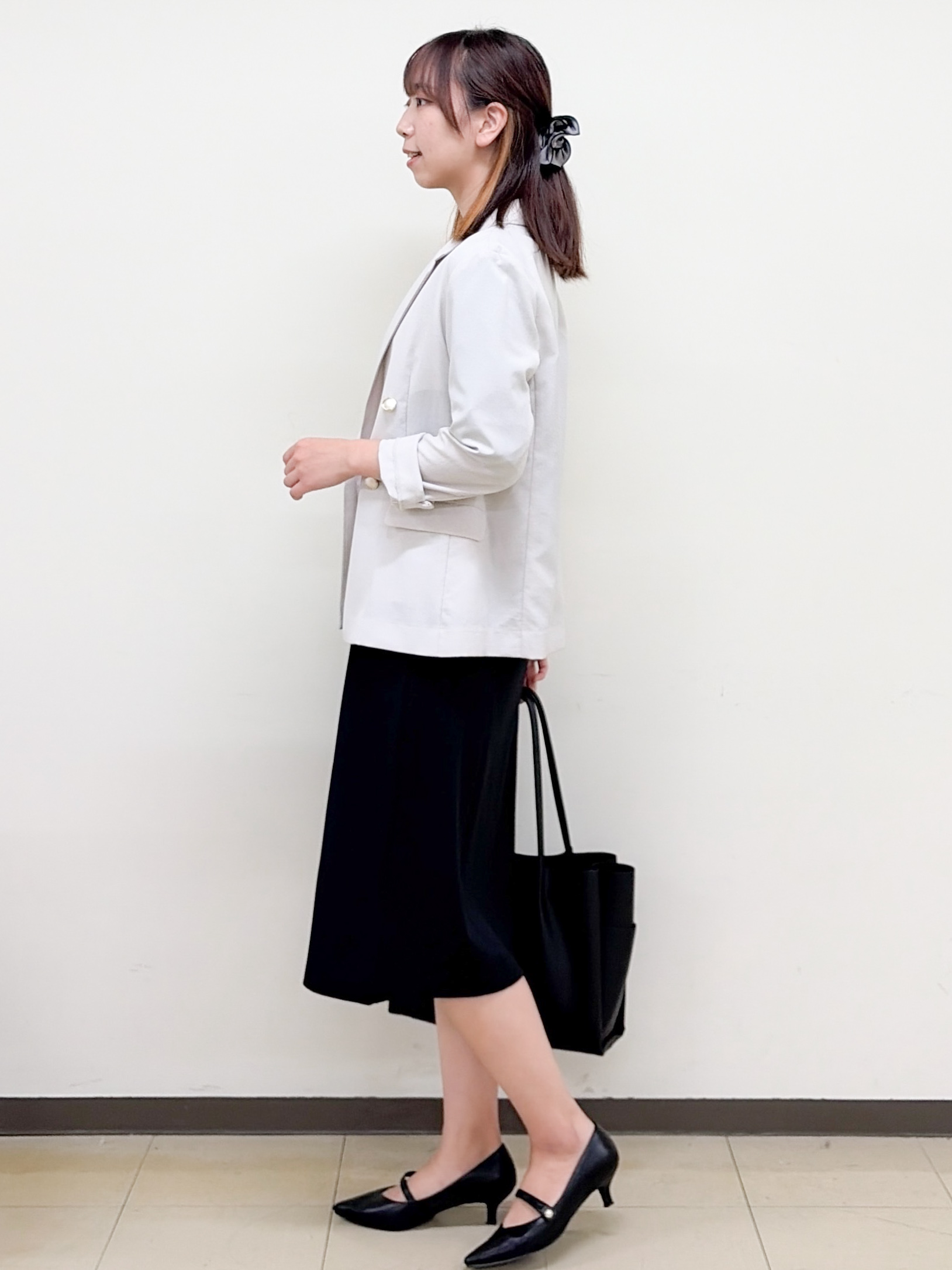 yurinaさんの「index｜《再入荷》ダブルブレストテーラードジャケット【接触冷感／吸水速乾／イージーアイロン／防シワ／洗濯機O」を使ったコーディネート