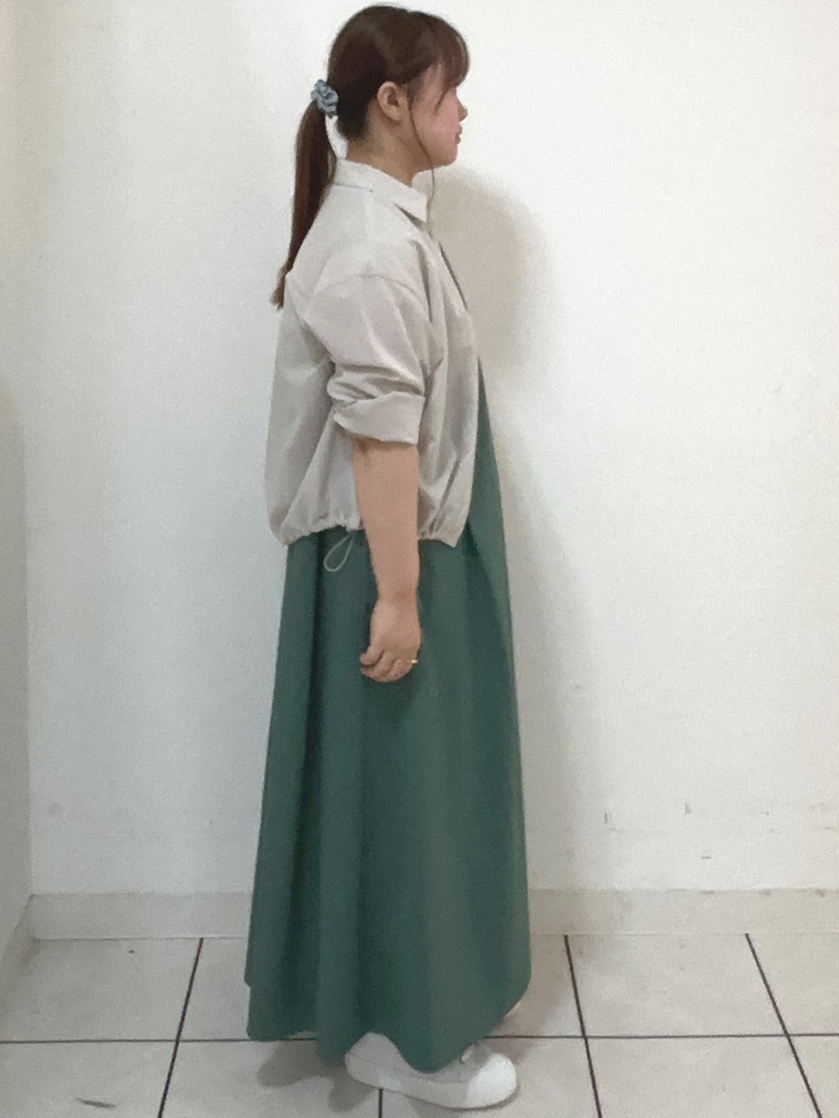 タマさんの「UNTITLED｜【残暑も快適/接触冷感/UVカット/吸水速乾】Aラインロングワンピース」を使ったコーディネート