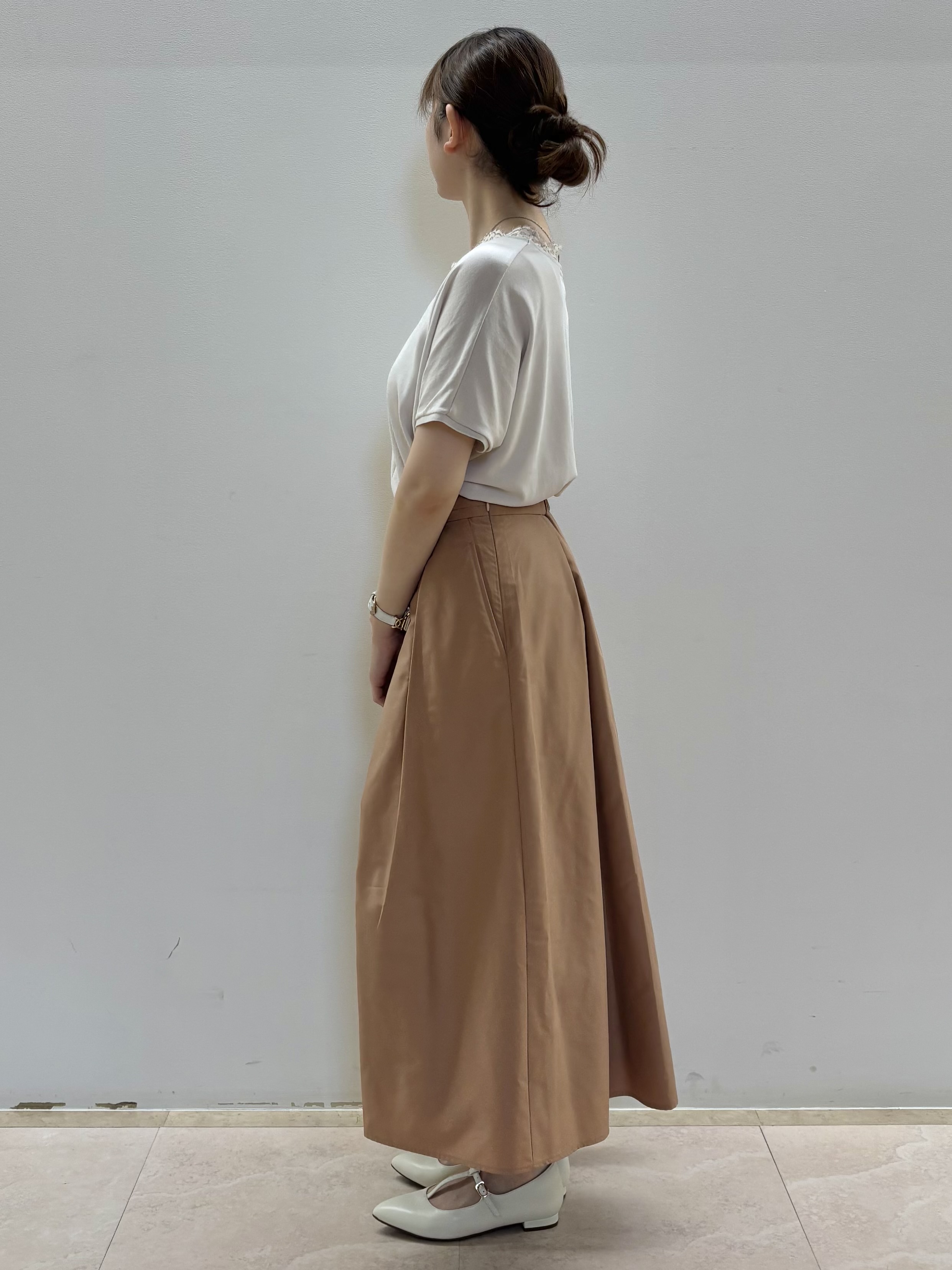 Satoさんの「Reflect｜【二の腕カバー／手洗い可】ネックレース フレンチスリーブニット」を使ったコーディネート