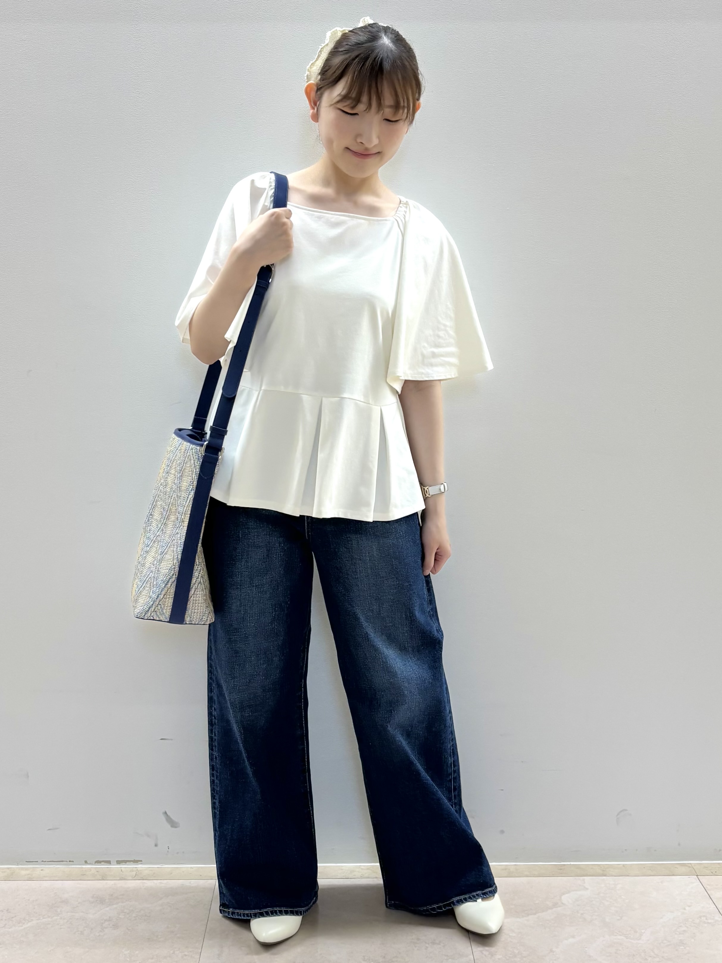 Satoさんの「Reflect｜【UVカット／接触冷感／吸水速乾】フレアスリーブペプラムカットソー」を使ったコーディネート