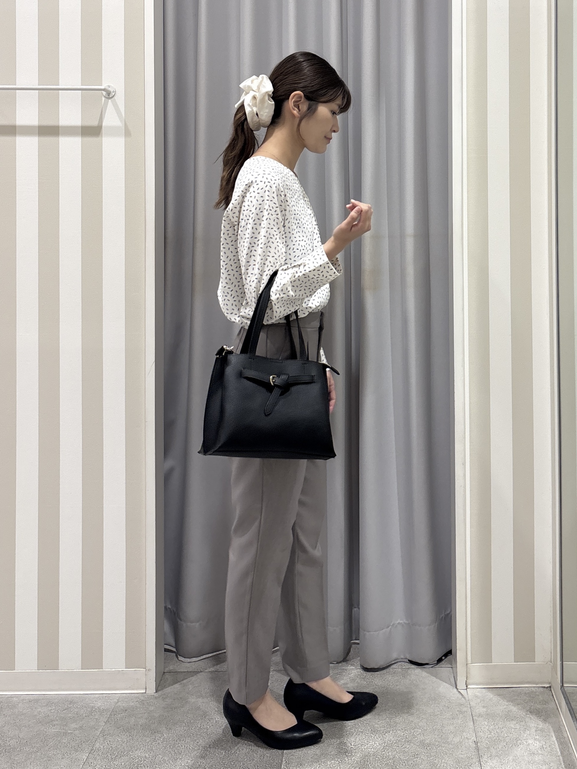 Rikaさんの「SHOO･LA･RUE｜【セットアップ可/通勤/洗濯機可/SS-LL】オンオフ使える ダブルブレストジャケット」を使ったコーディネート