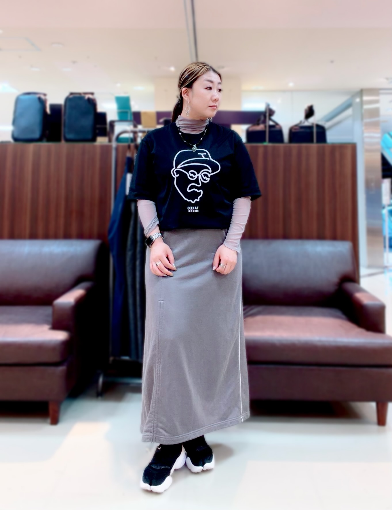 735さんの「TAKEO KIKUCHI｜【BOWLER HAT LABEL】アイスクリアコットン ワンストローク 半袖Tシャツ」を使ったコーディネート