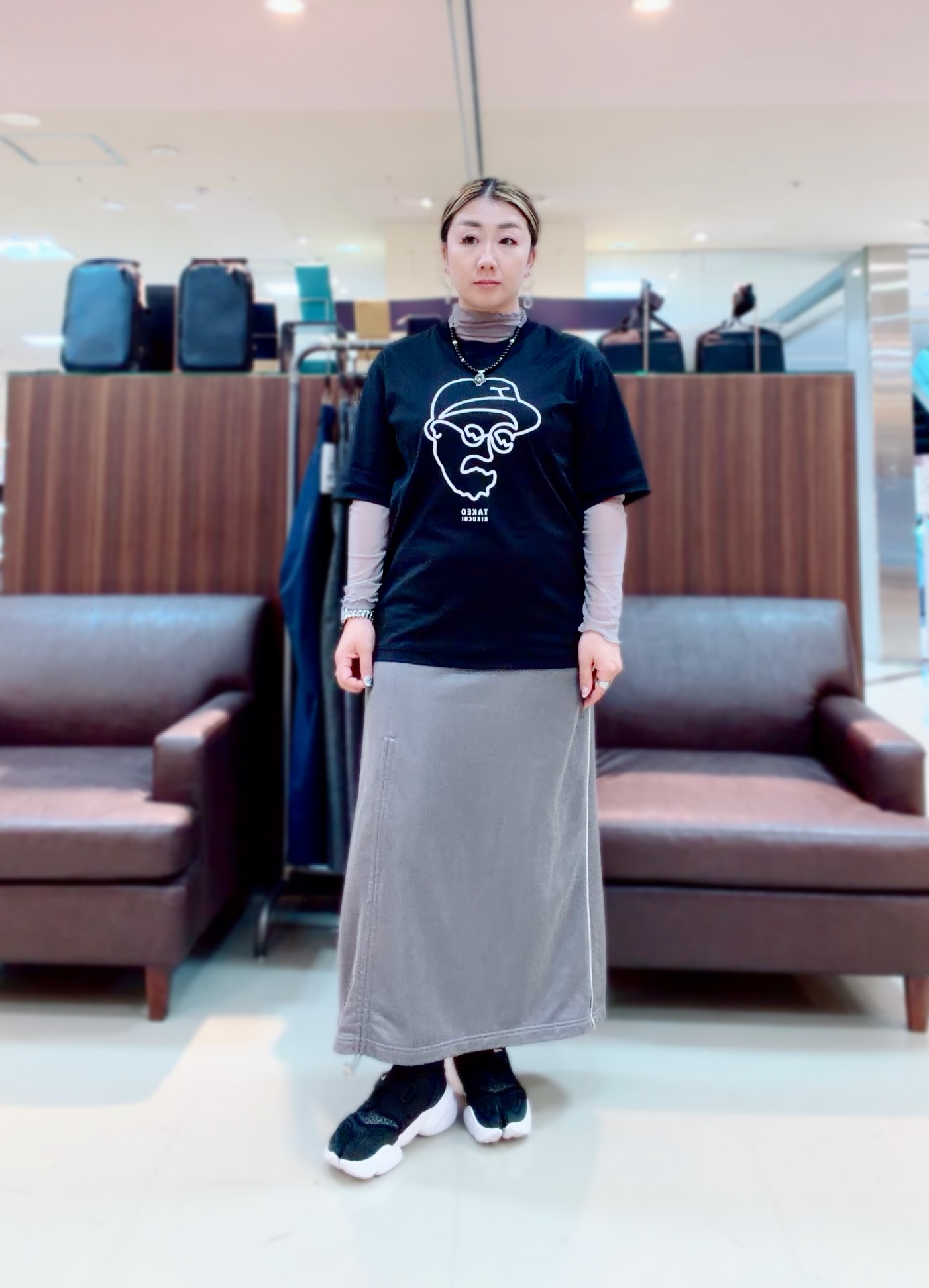 735さんの「TAKEO KIKUCHI｜【BOWLER HAT LABEL】アイスクリアコットン ワンストローク 半袖Tシャツ」を使ったコーディネート