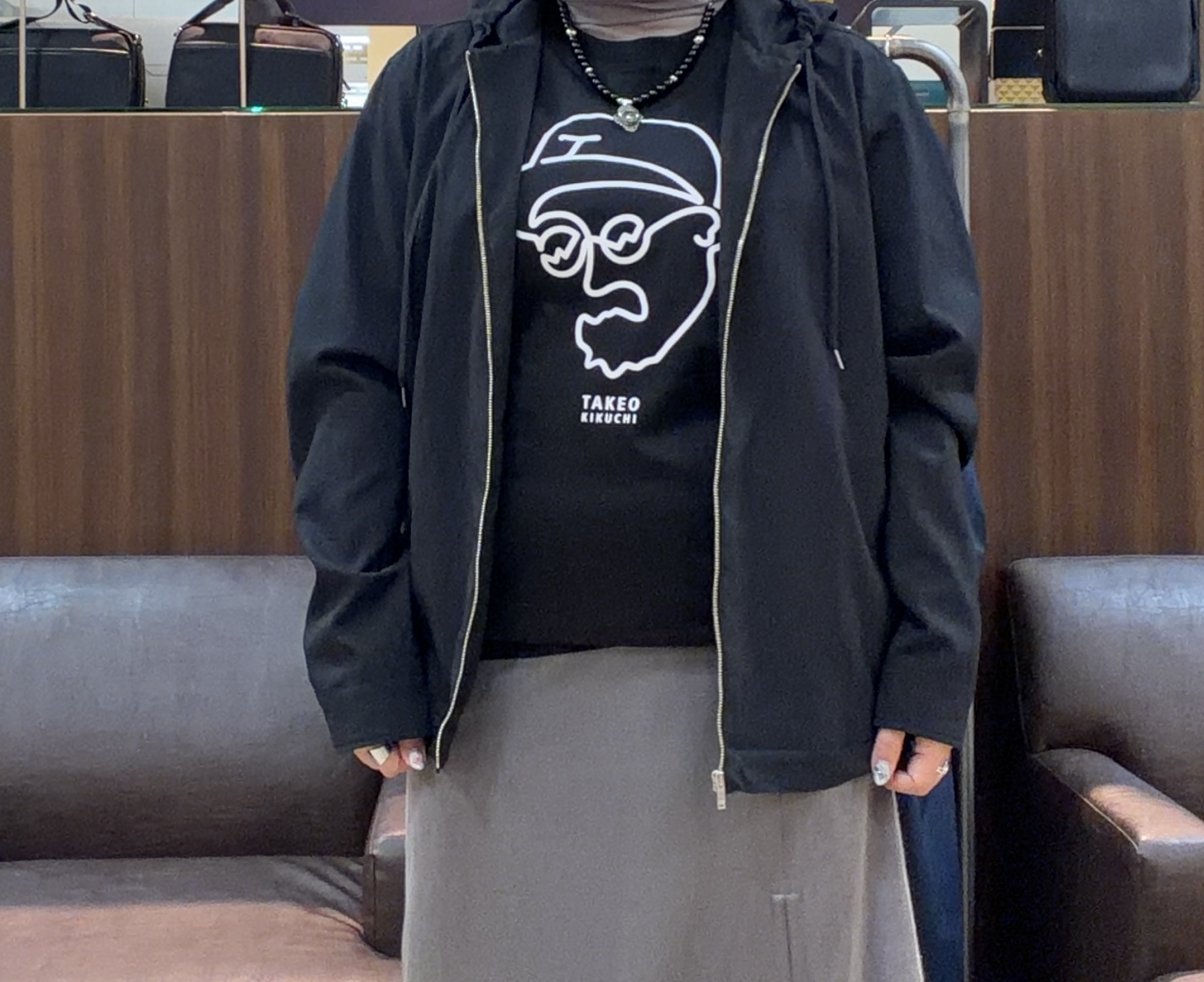 735さんの「TAKEO KIKUCHI｜【BOWLER HAT LABEL】アイスクリアコットン ワンストローク 半袖Tシャツ」を使ったコーディネート