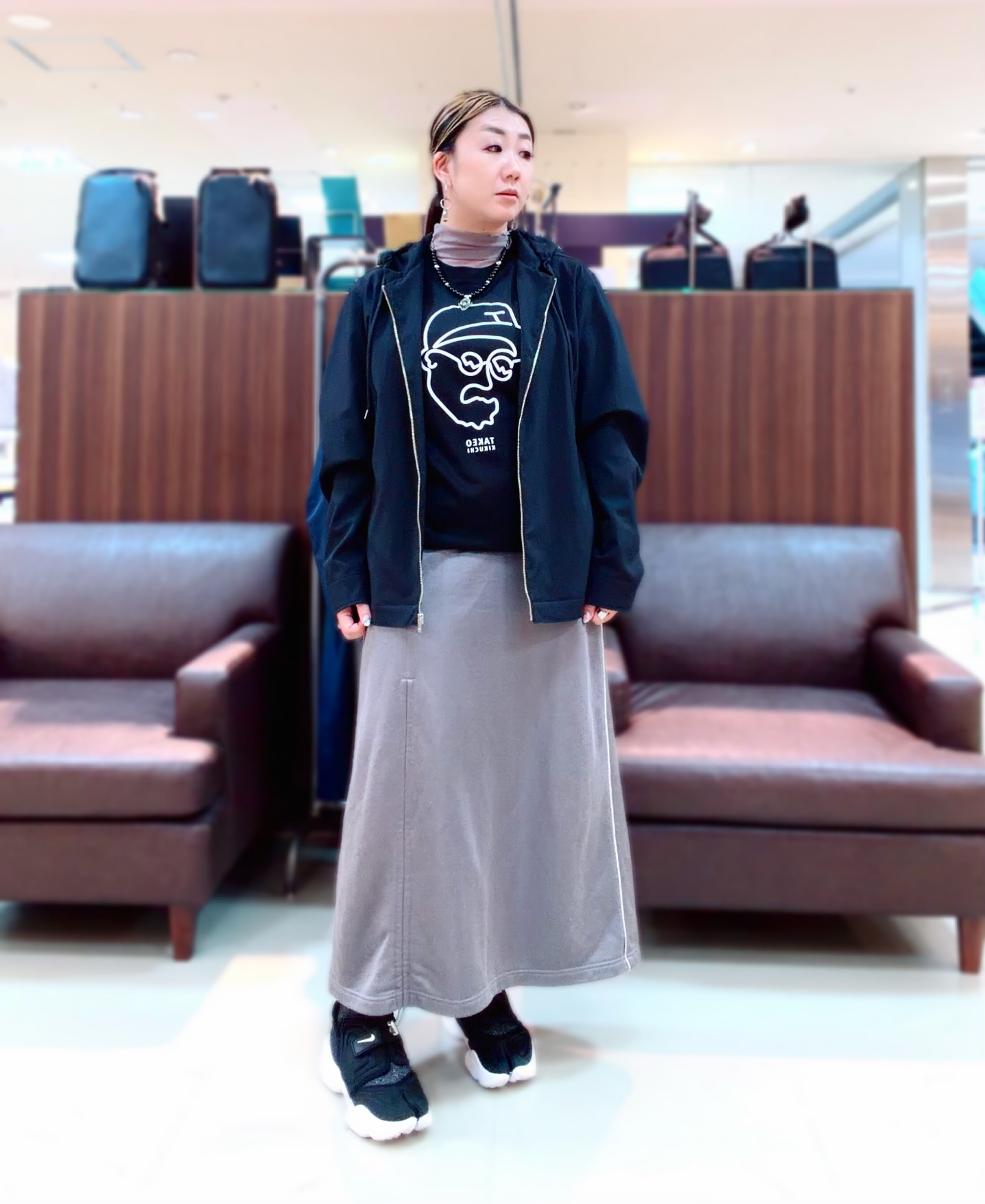 735さんの「TAKEO KIKUCHI｜【BOWLER HAT LABEL】アイスクリアコットン ワンストローク 半袖Tシャツ」を使ったコーディネート